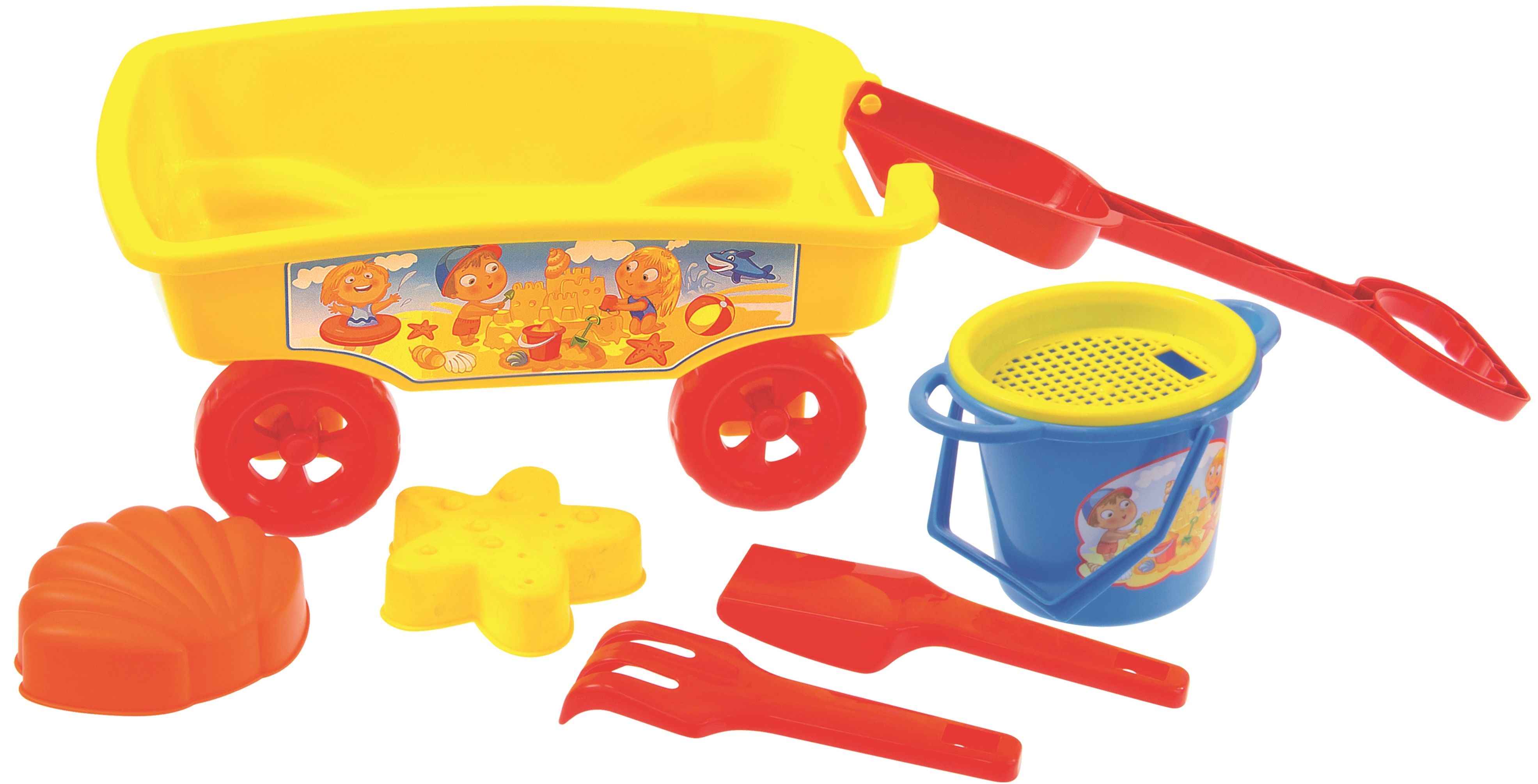 Изображение товара Игровой набор для песка CART Set 6 шт яркий и прочный для малышей от 1 года