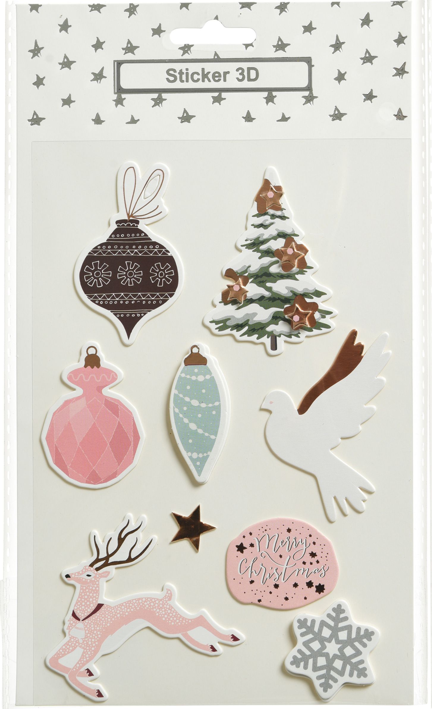 Изображение товара Наклейки 3D новогодние 23x14 см, 9 шт в ассортименте