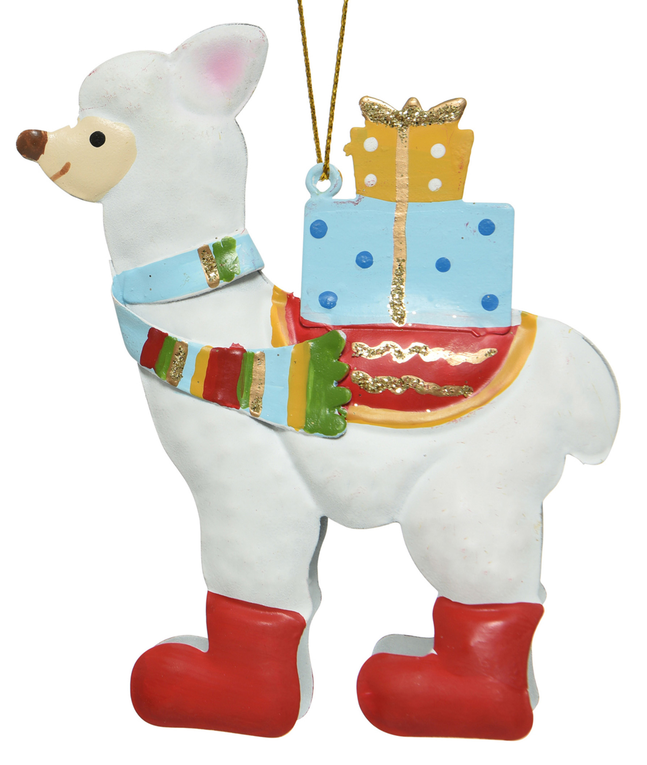 Изображение товара Ёлочная игрушка Лама 10 см яркое новогоднее украшение из полирезина