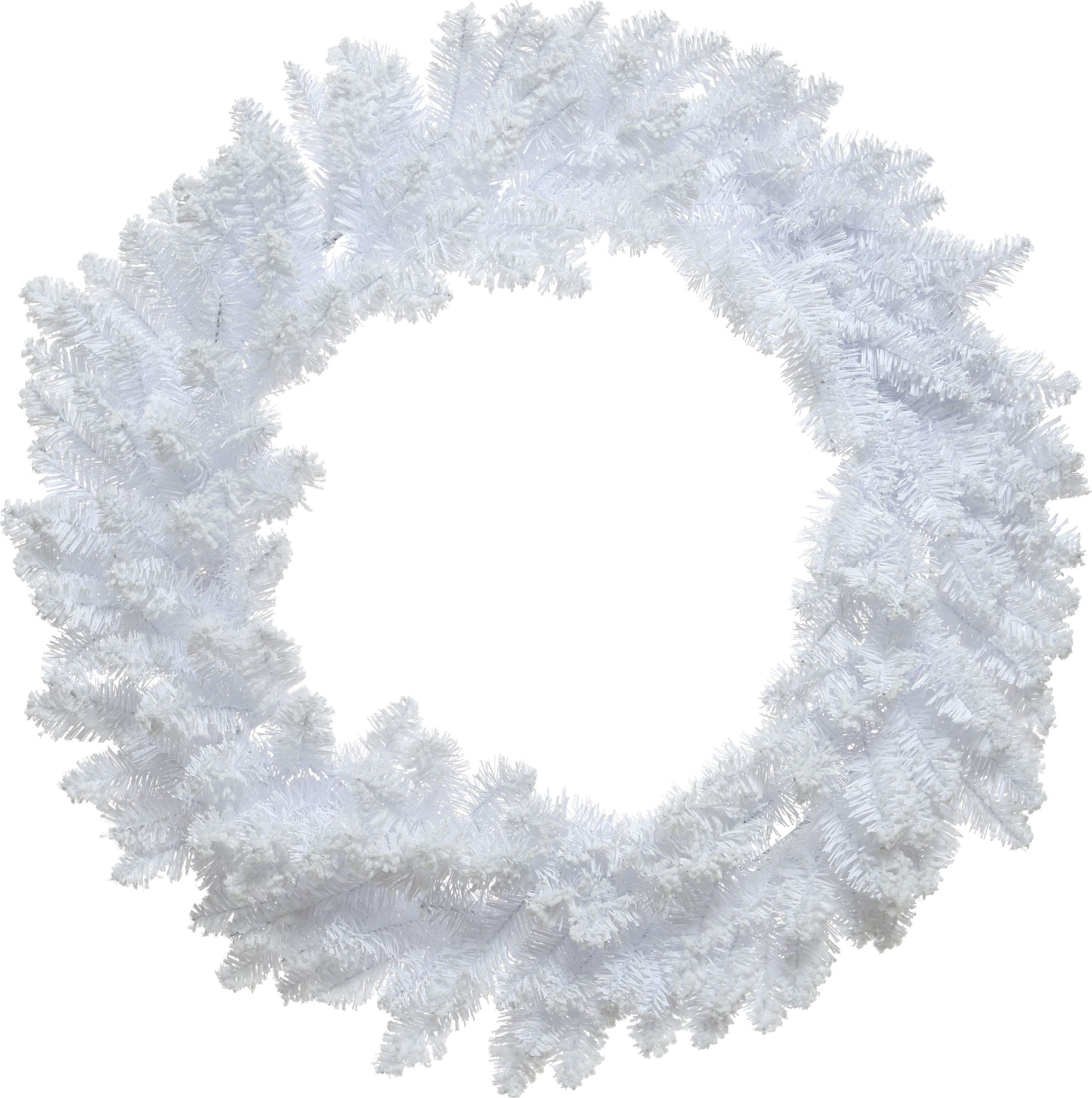 Изображение товара Новогодний белый венок 45х12х45 см для украшения дома и офиса
