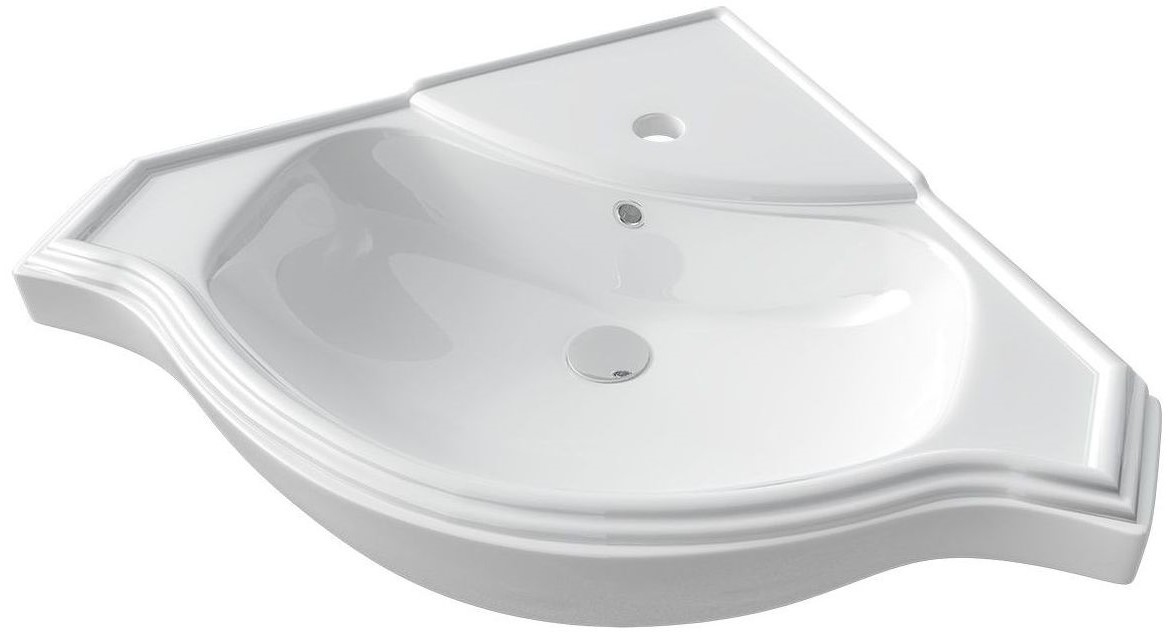 Изображение товара Раковина накладная Kirovit КЛАССИК 65 см, угловая, фаянс, современный стиль