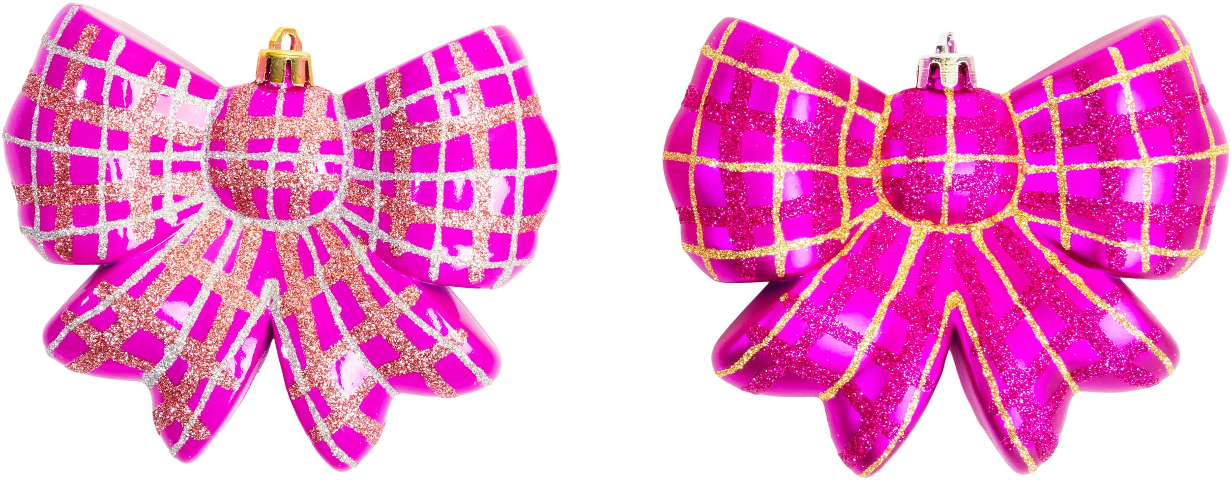 Изображение товара Набор ёлочных игрушек Галстук-бабочка фиолетовые 11 см 2 шт для новогодней елки