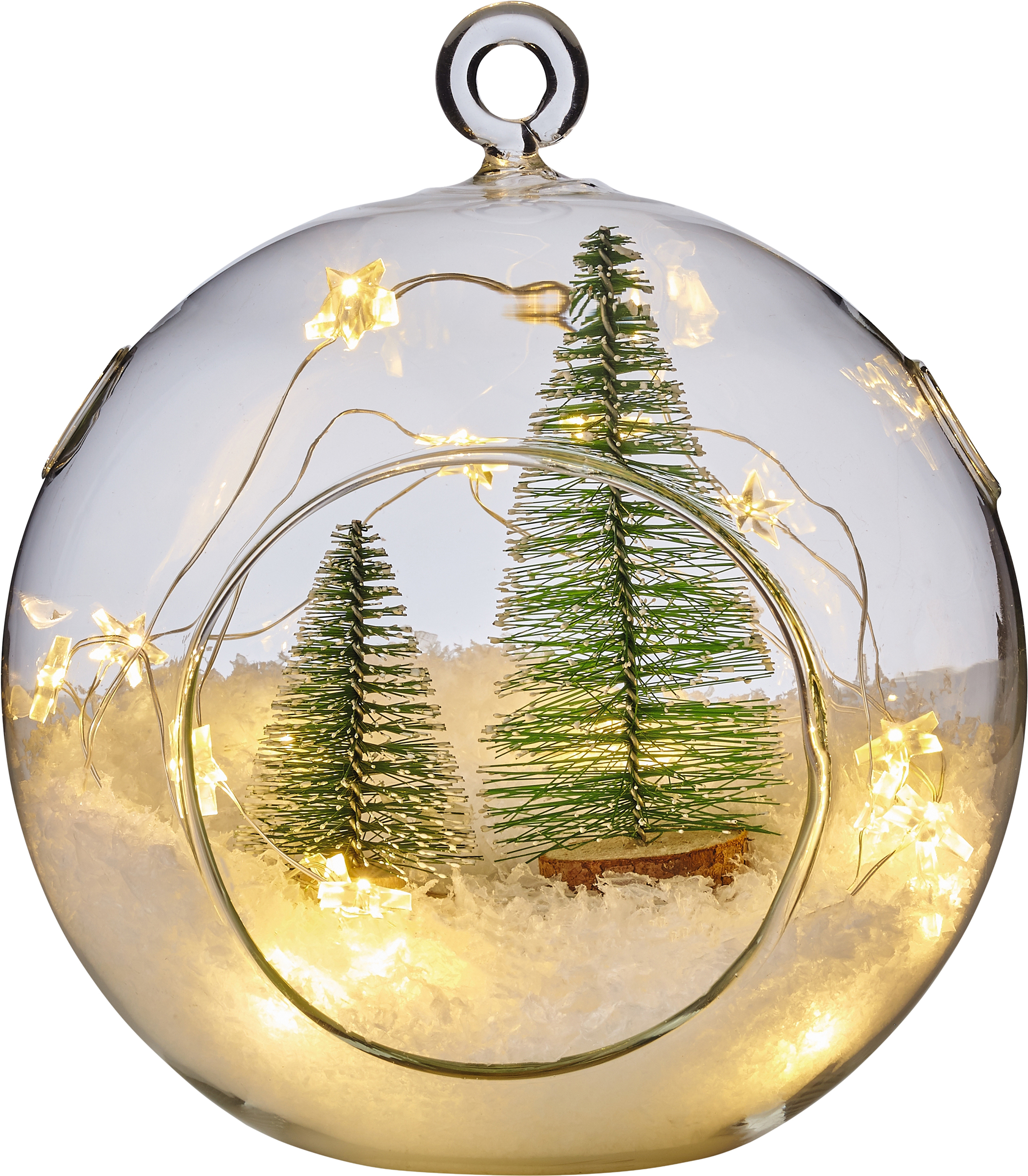 Изображение товара Световая фигура Шар с елкой 20 LED 15 см теплый белый для украшения интерьера