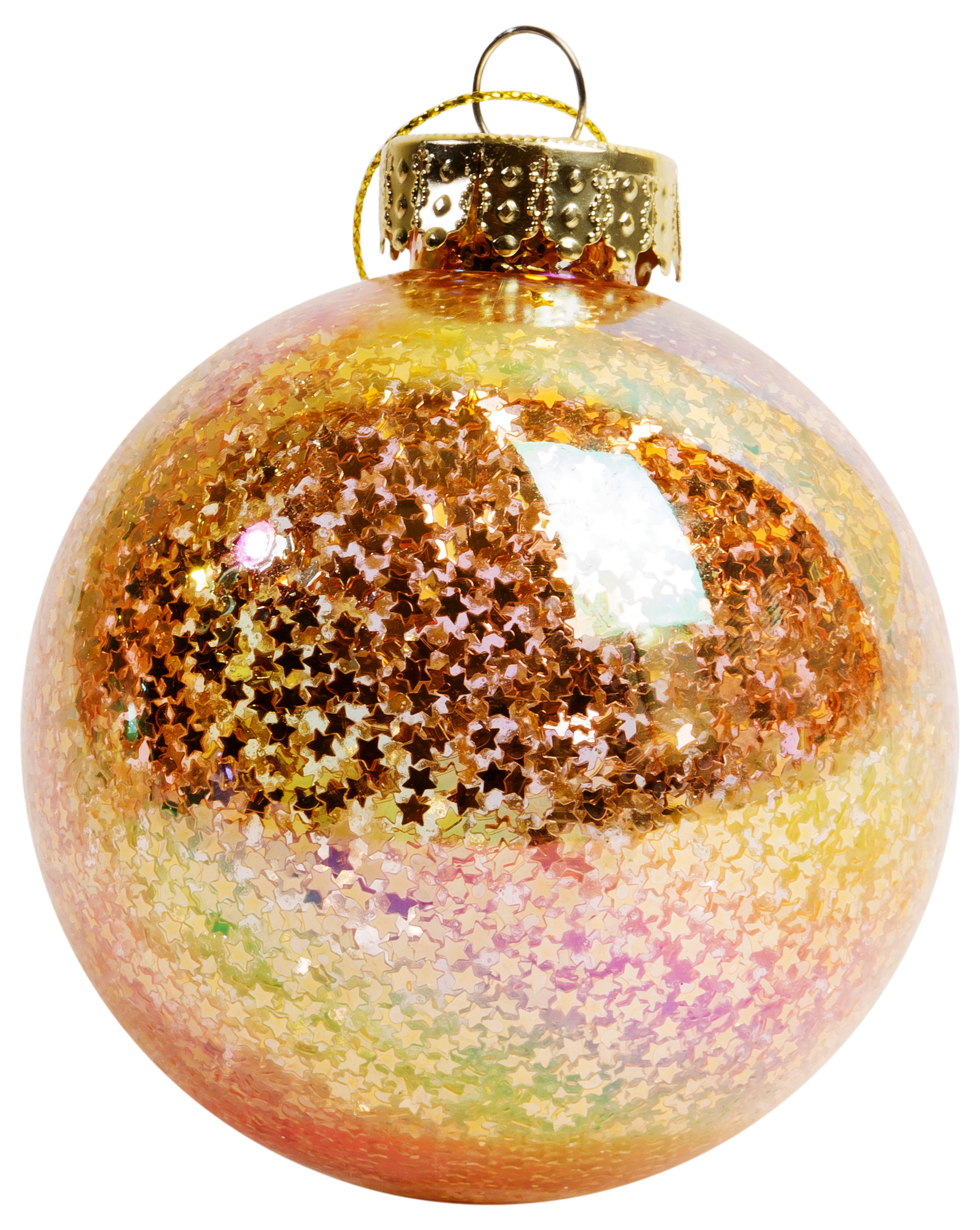 Изображение товара Новогодний розовый шар с блестками диаметром 8 см для елки и декора