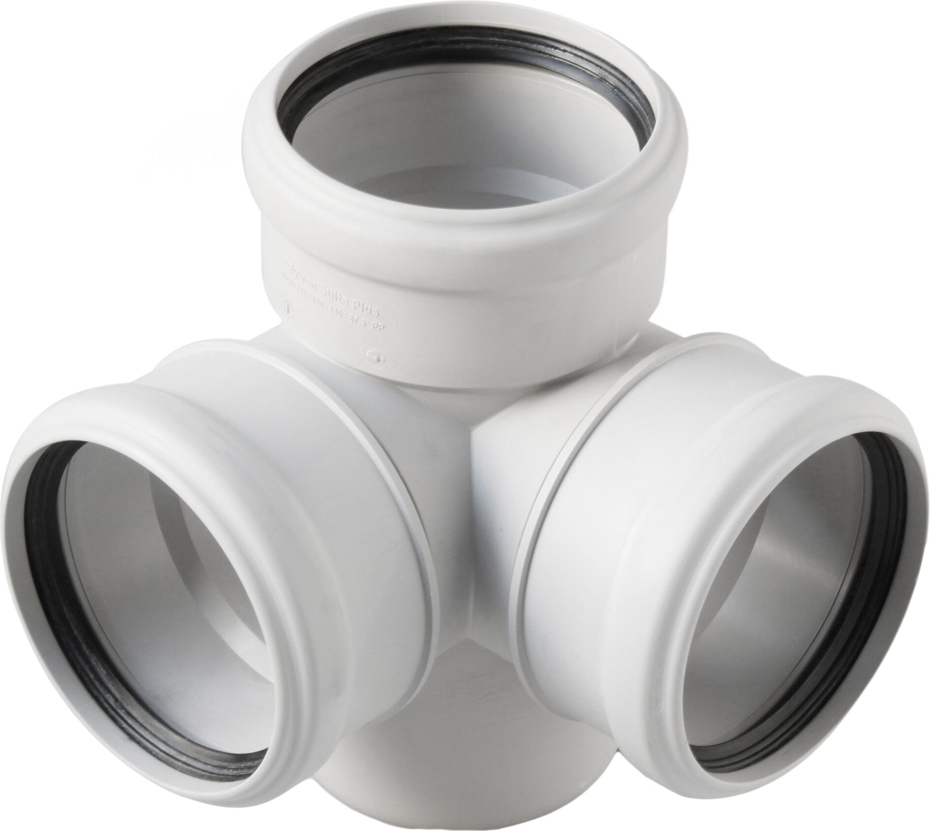 Изображение товара Крестовина полипропиленовая Polytron Stilte Plus 110 мм 87,5 градусов для канализации