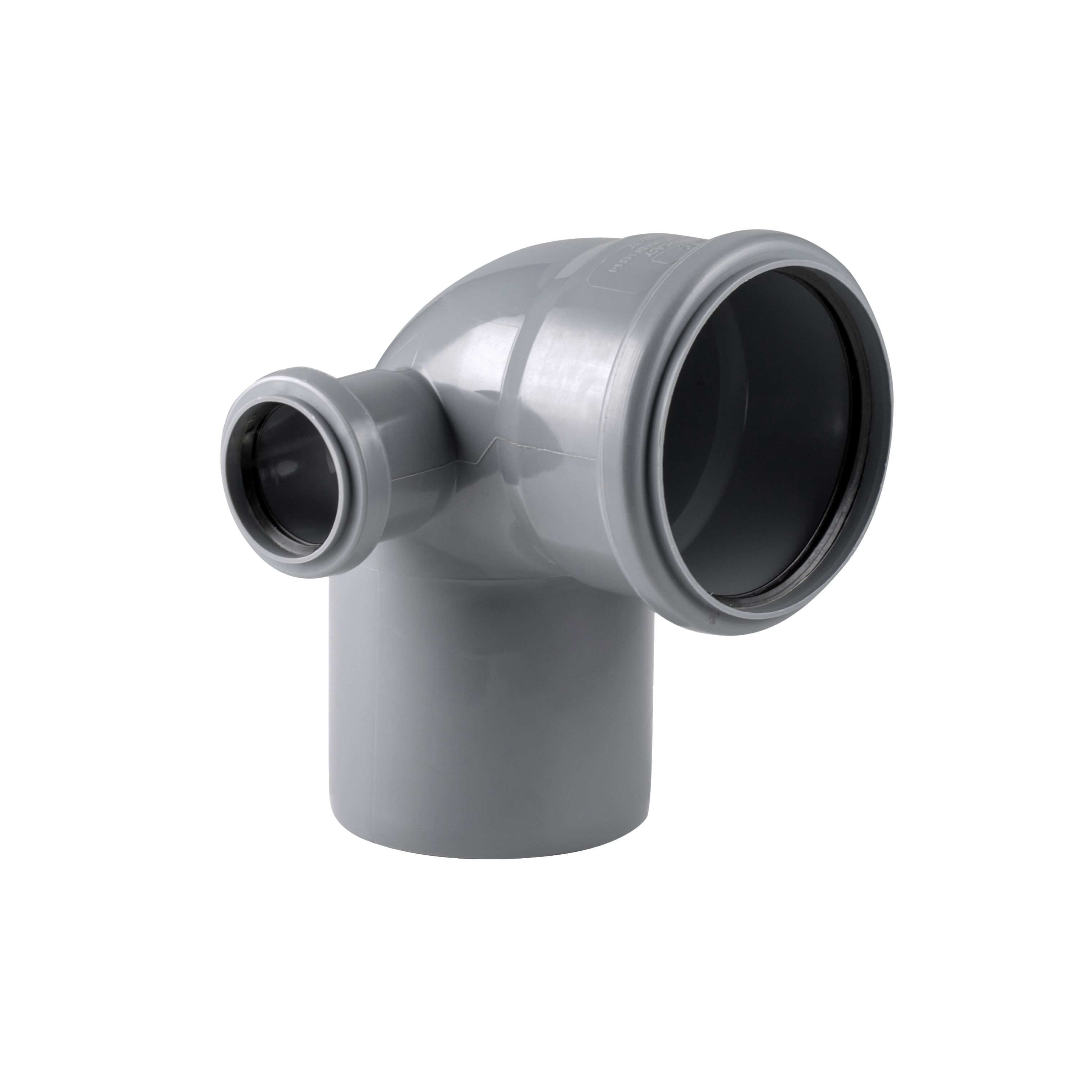 Изображение товара Отвод левый ВК ПП 110/50х87 серый RTP для водоснабжения и канализации