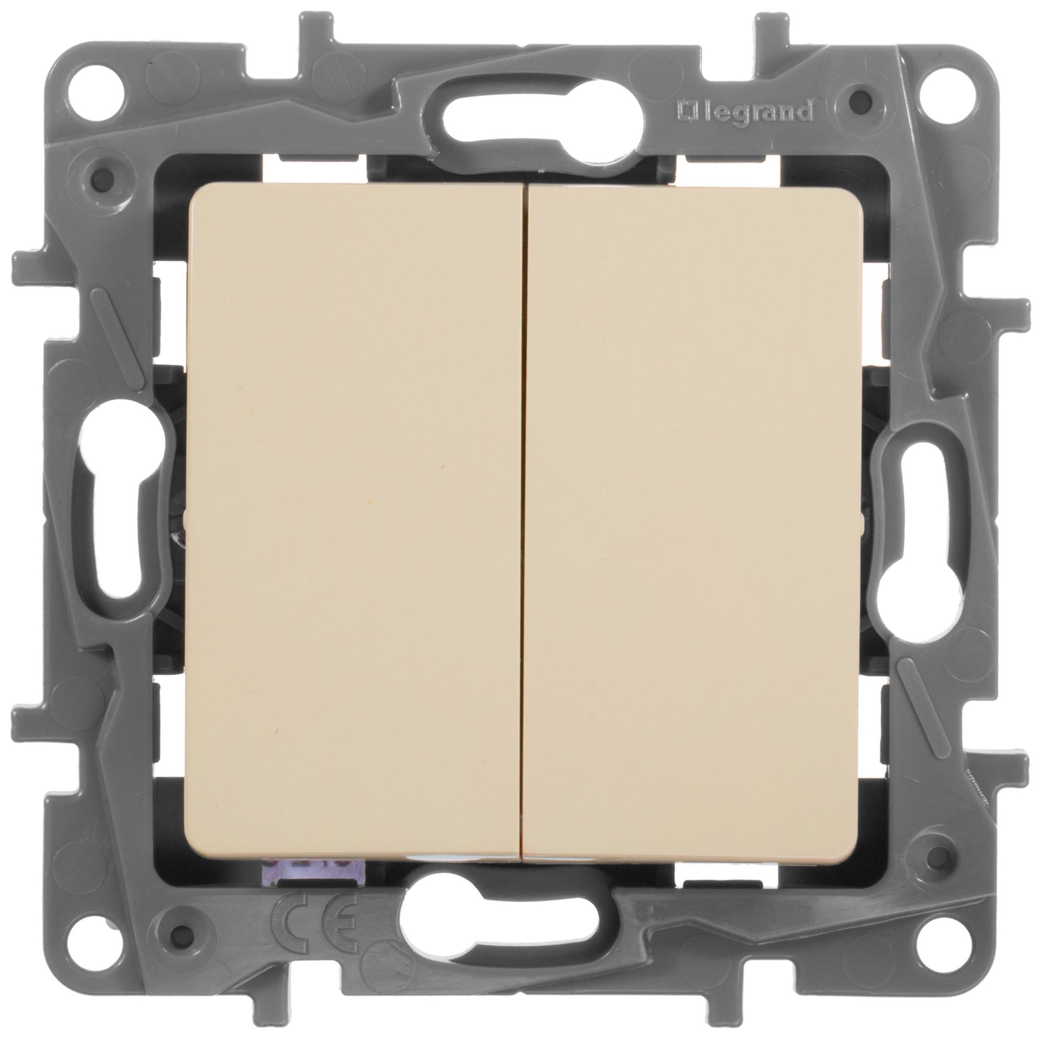 Изображение товара Переключатель 2-клавишный Legrand Etika слоновая кость IP20