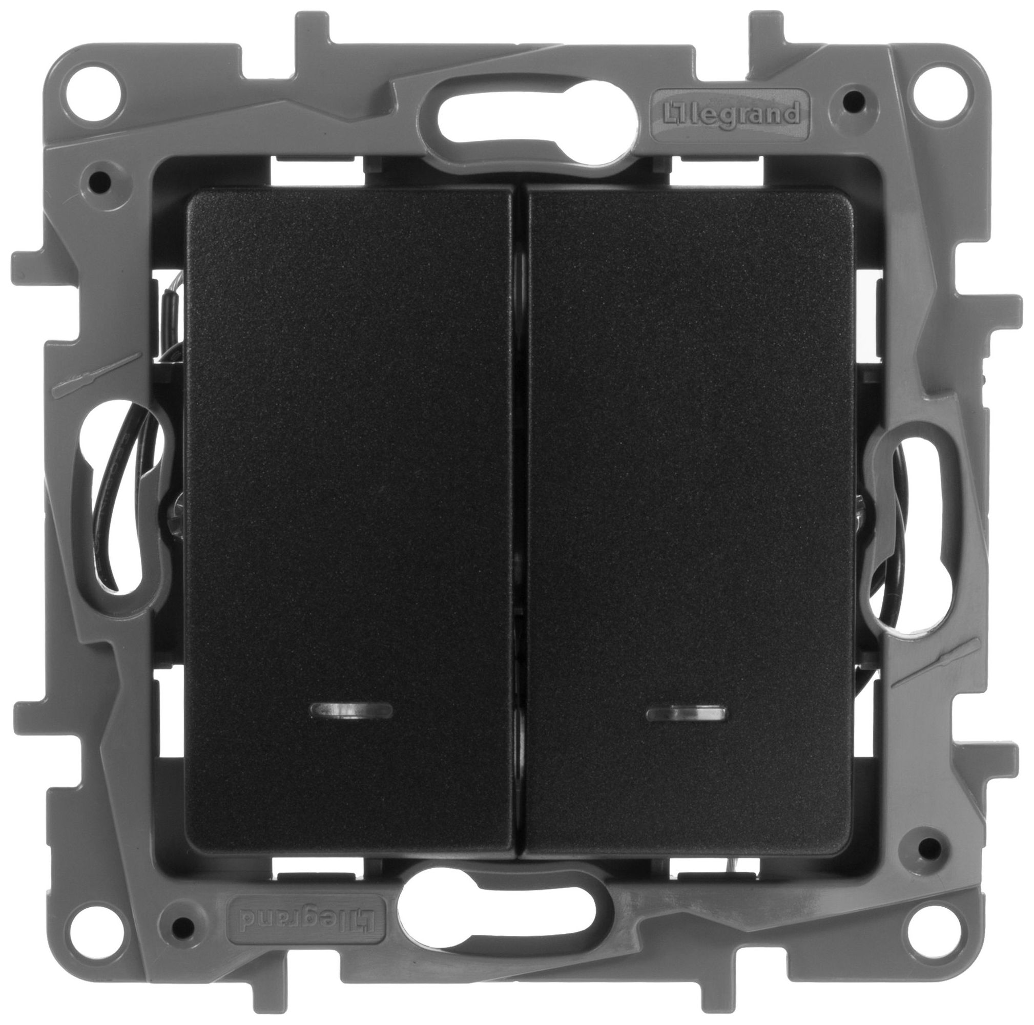 Изображение товара Выключатель 2-клавишный Legrand Etika антрацит с индикацией