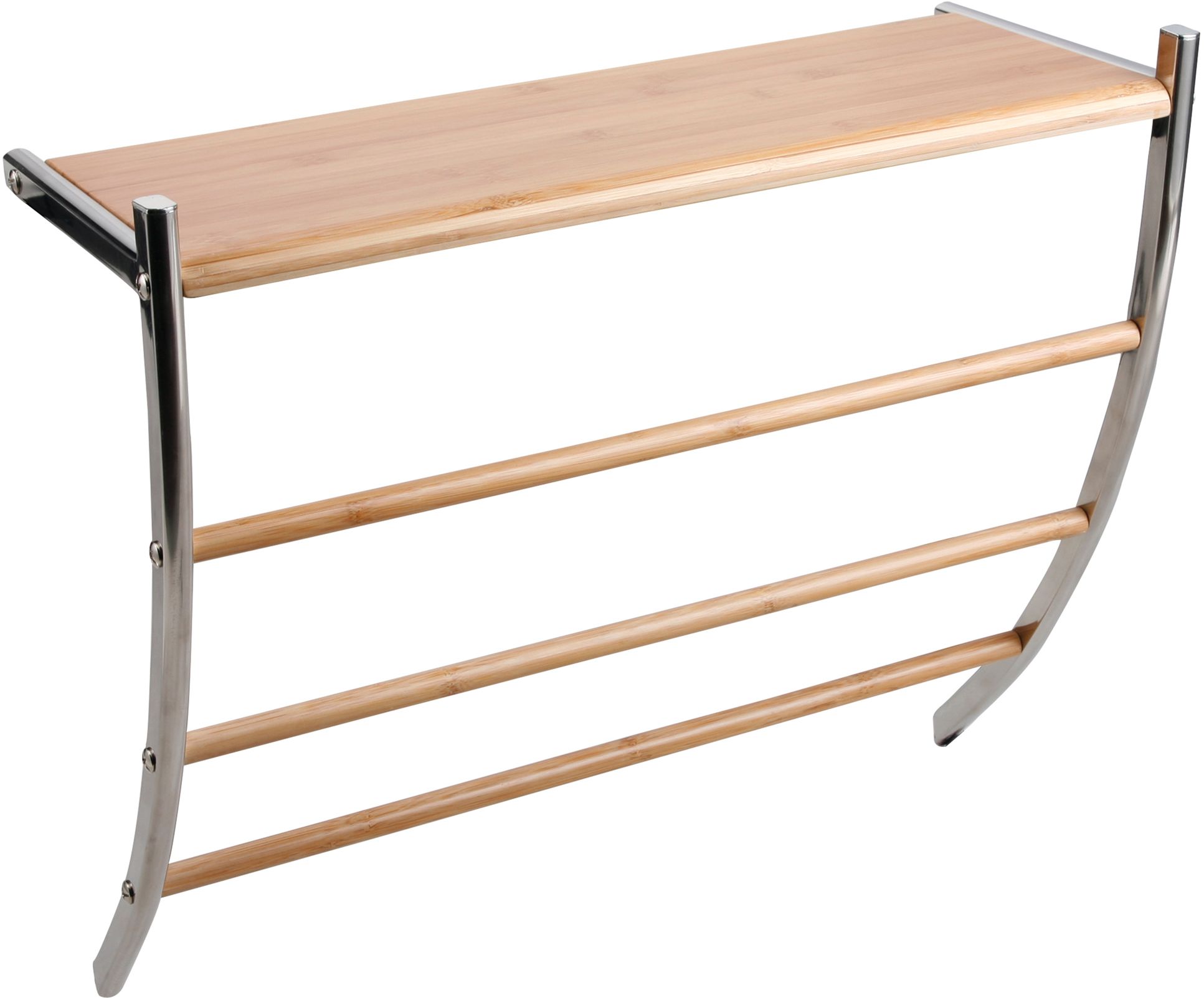 Изображение товара Полка для банных полотенец бамбук 530х505х210 мм натуральное дерево