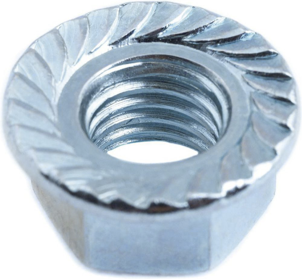 Изображение товара Гайка DIN 6923 неоткручиваемая М4, 25 шт, сталь оцинкованная