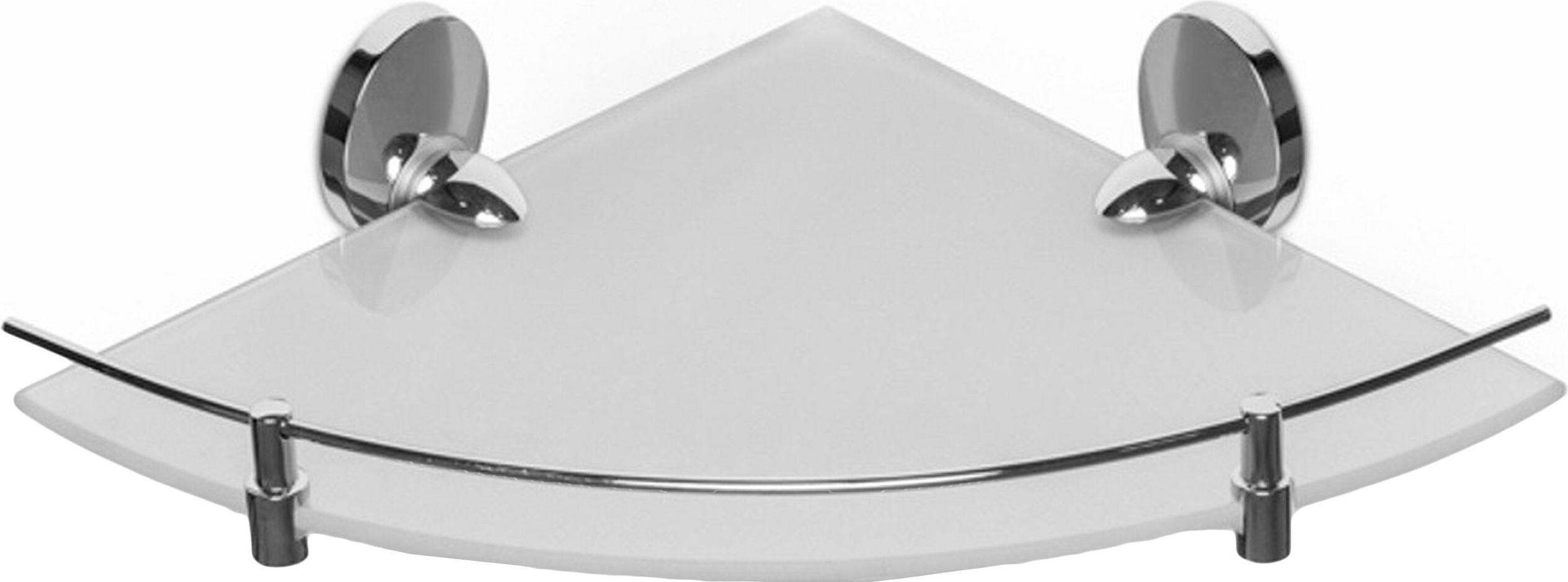 Изображение товара Полка для ванных принадлежностей Lotti Sanremo хром 320х300х65 мм угловая стеклянная