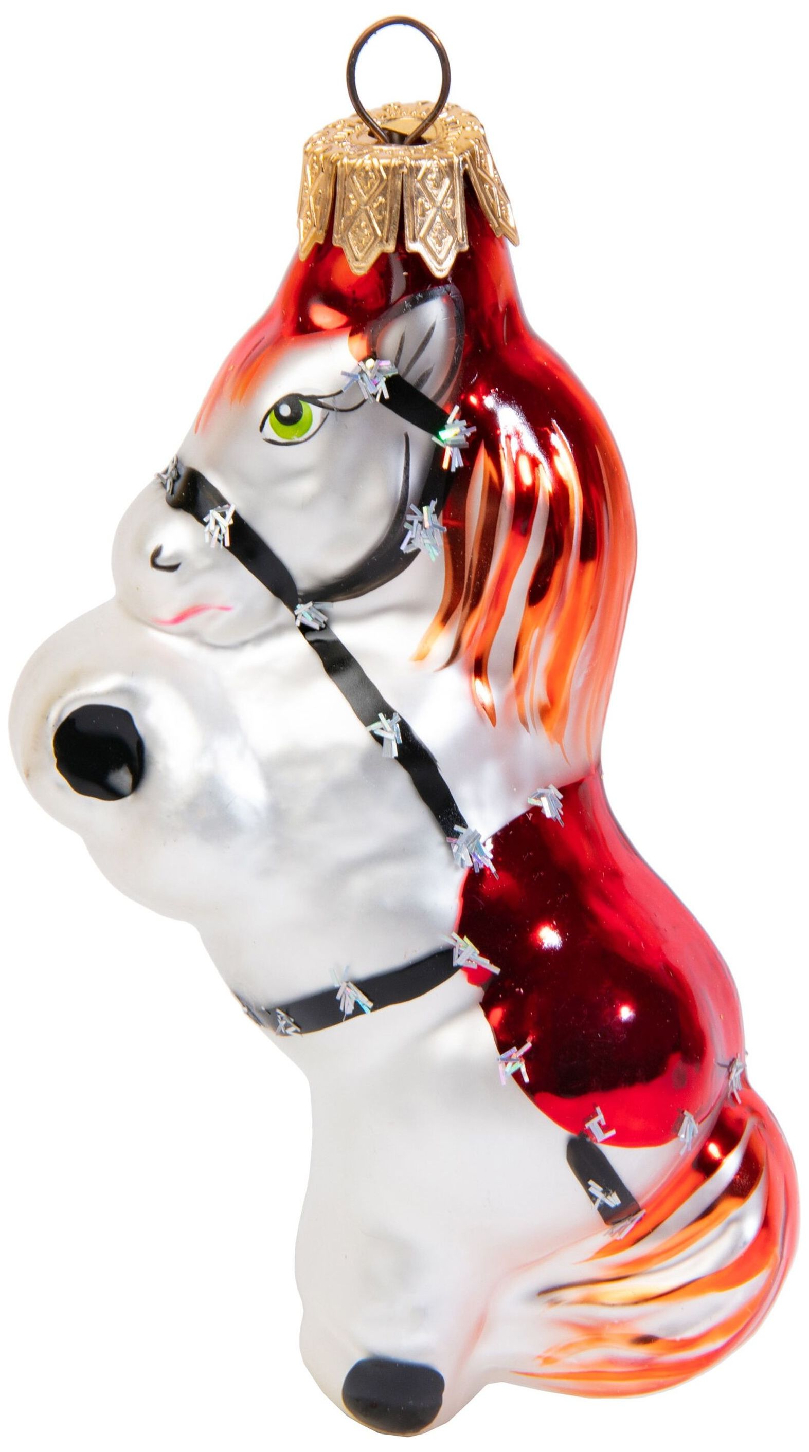 Изображение товара Ёлочная игрушка Лошадь 10 см из стекла