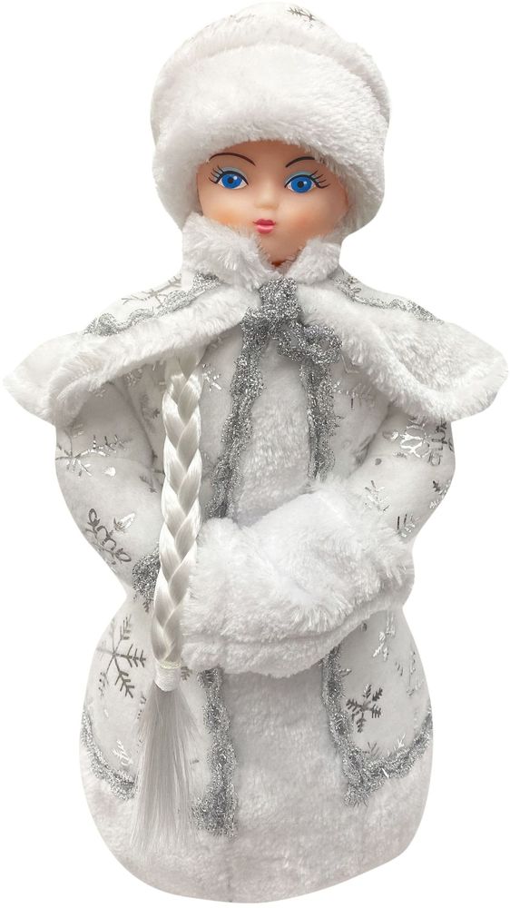 Изображение товара Фигурка Снегурочка в белой одежде 35 см для новогоднего декора