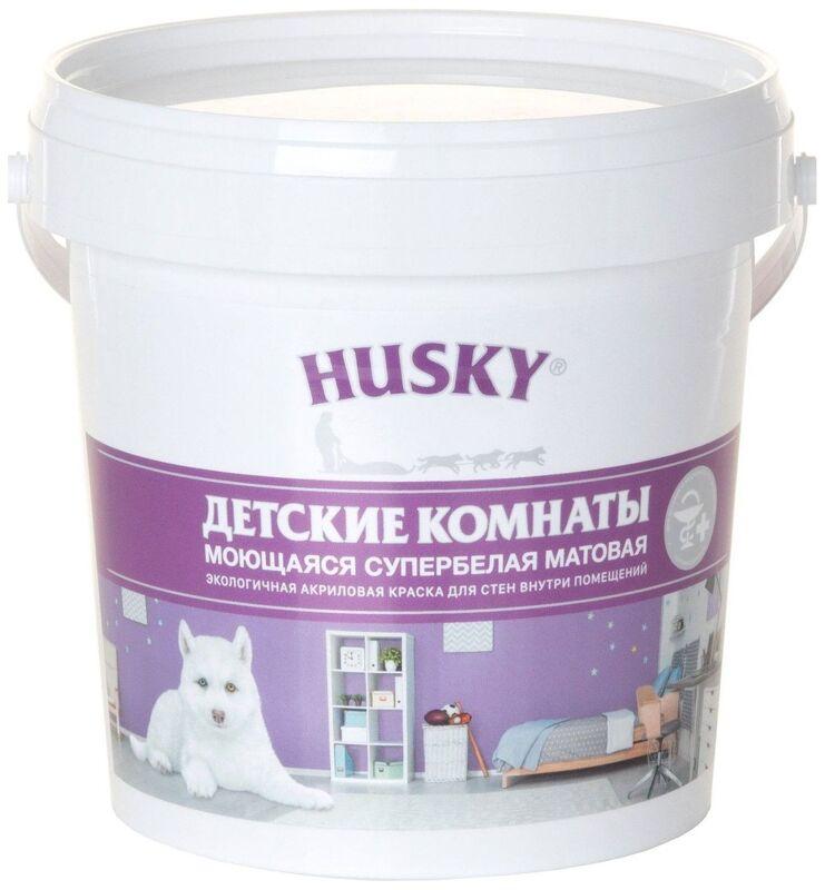 Изображение товара Краска интерьерная HUSKY матовая белая 0,9 л