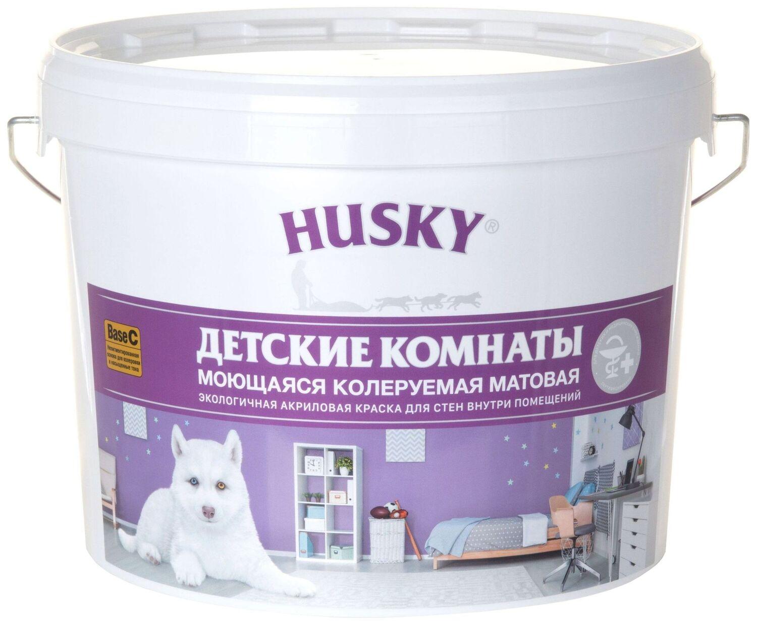 Изображение товара Интерьерная матовая краска HUSKY 9 л для стен и потолков