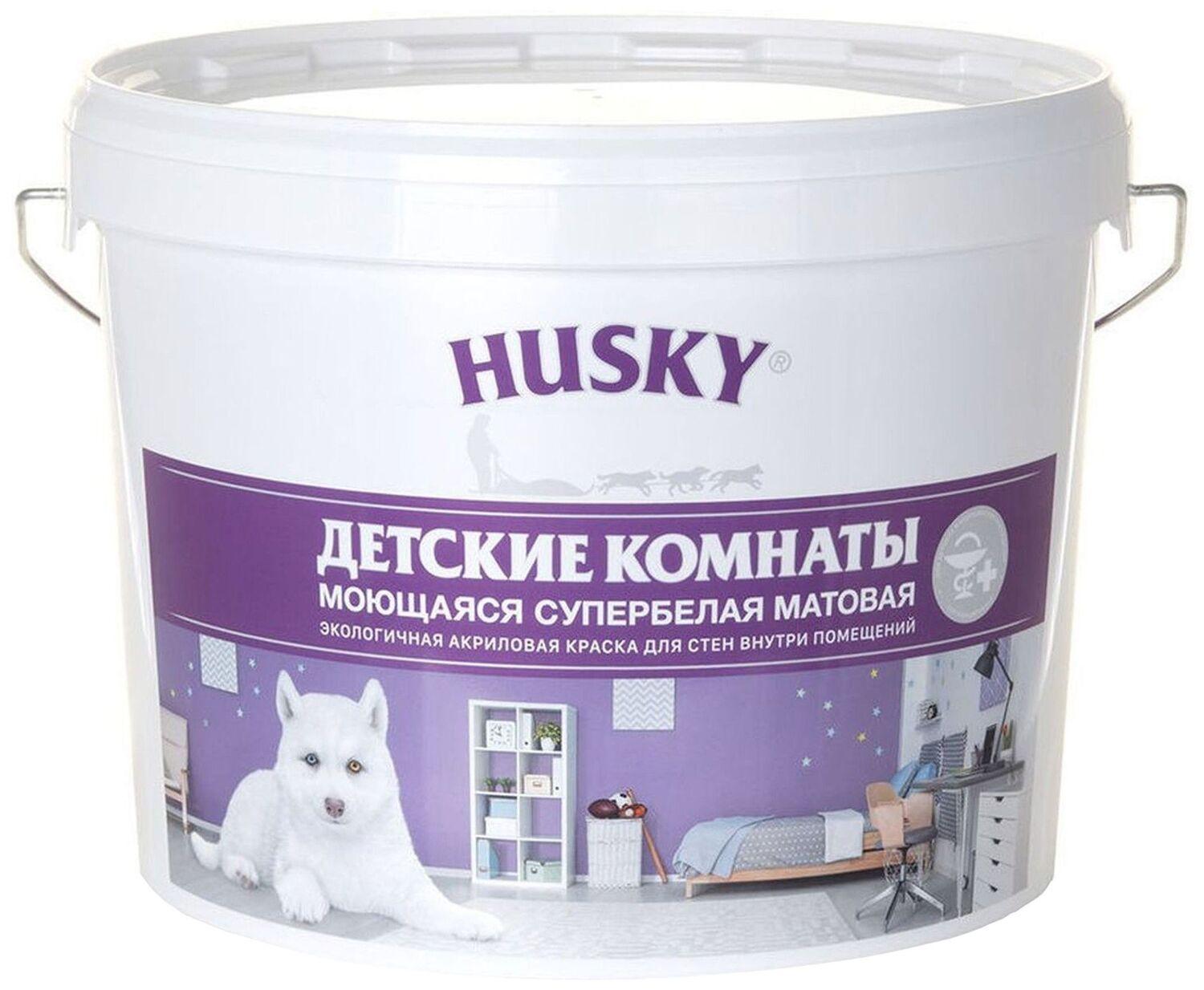 Изображение товара Интерьерная матовая акриловая краска HUSKY 2,5 л для стен и потолков