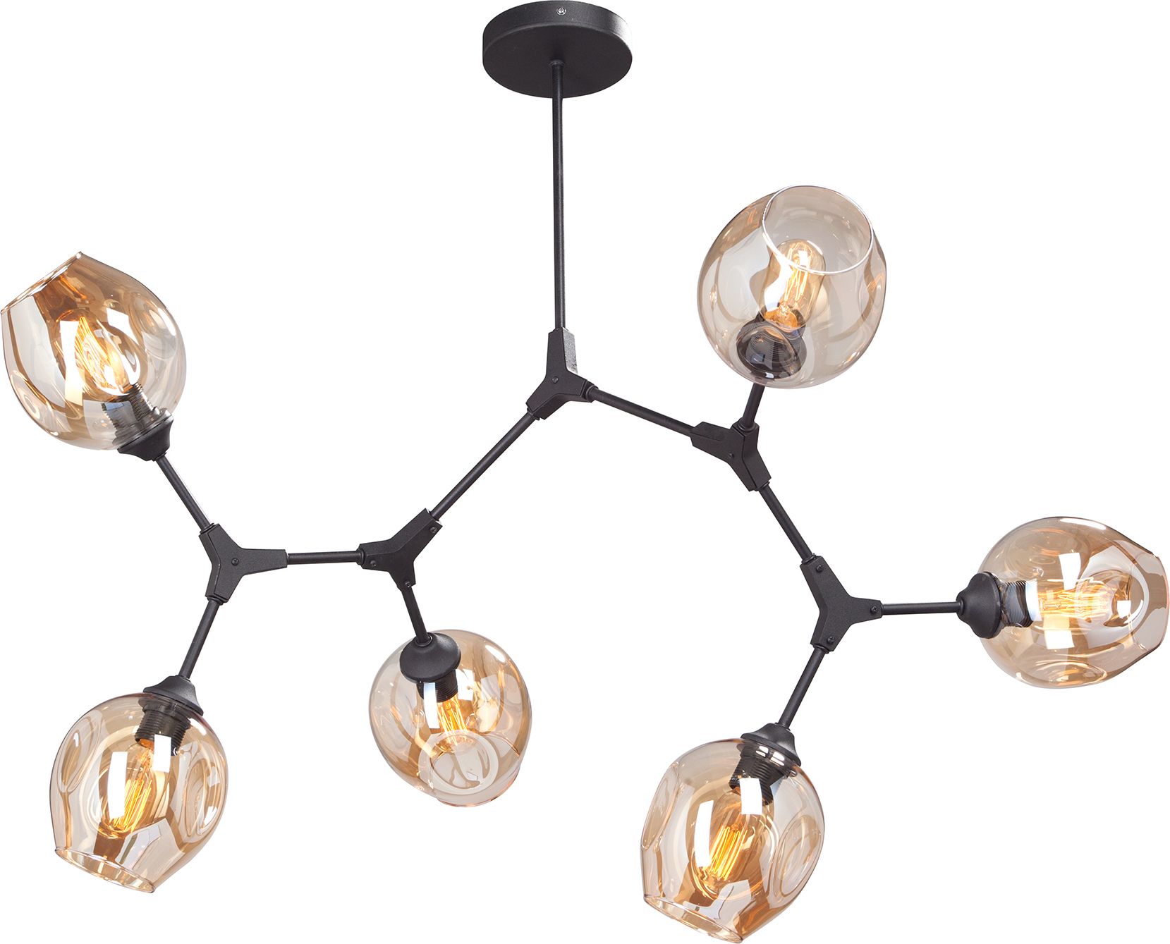 Изображение товара Потолочная люстра Vitaluce V4598-1/6PL черная 6ХE27Х60Вт стиль Ар-деко