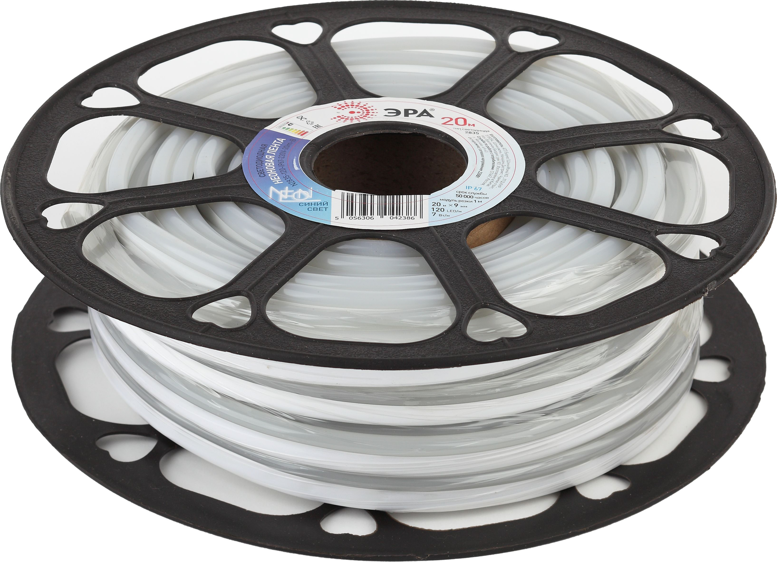 Изображение товара Светодиодная лента ЭРА N2835-120-IP67-220V 20 м синяя для уличного освещения