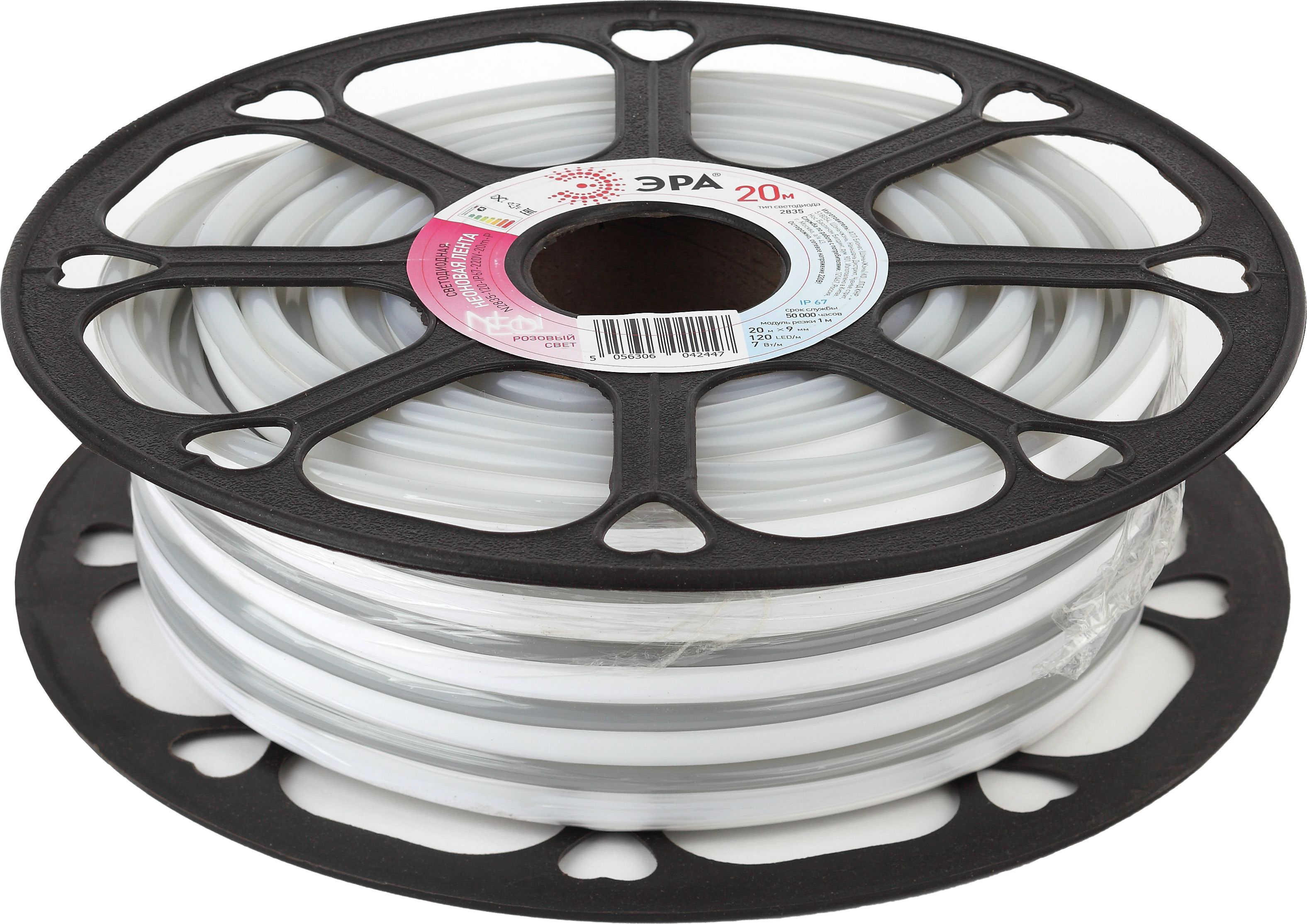 Изображение товара Светодиодная лента ЭРА N2835-120-IP67-220V 20м розовая для наружного и внутреннего освещения