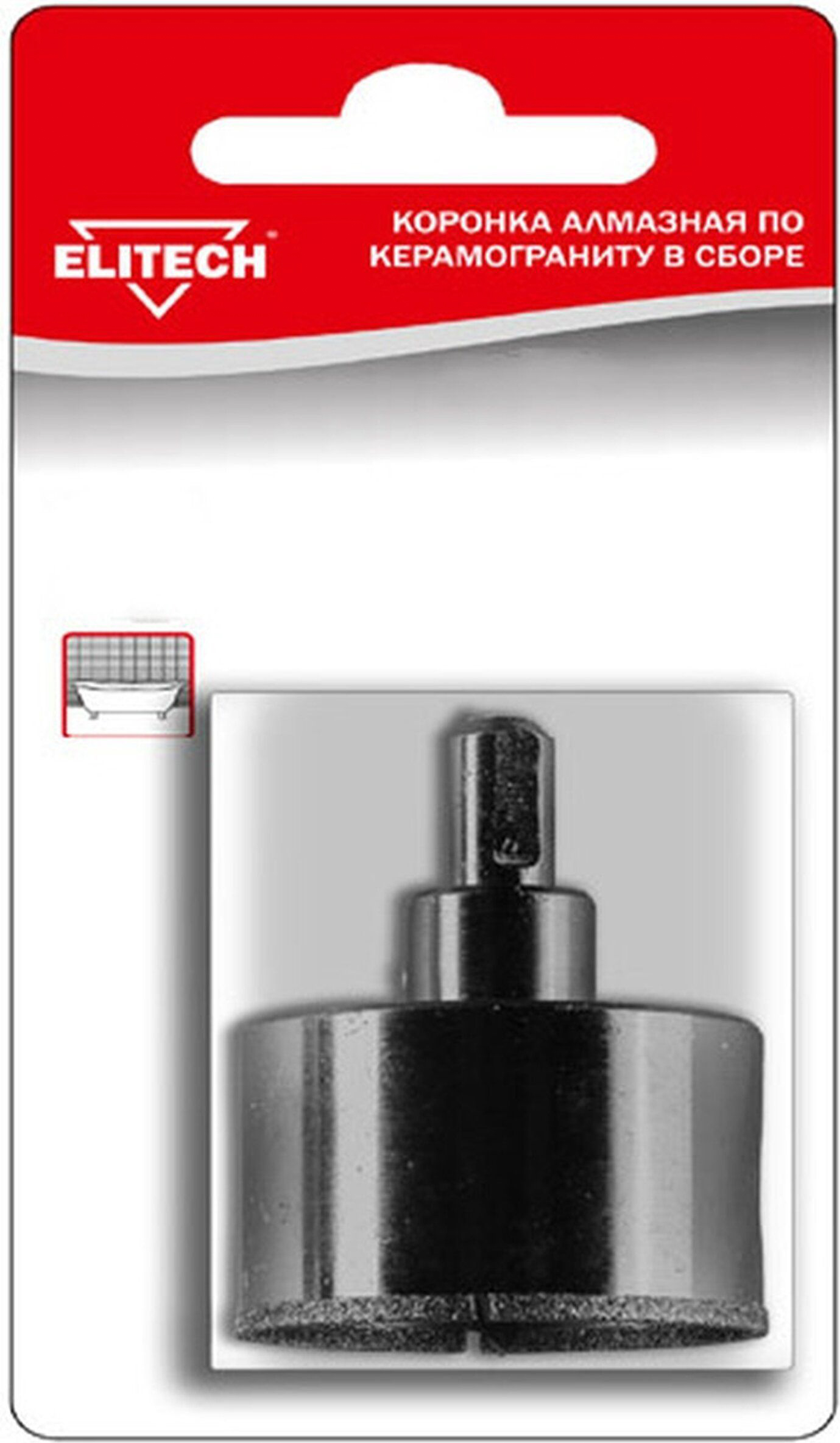 Изображение товара Коронка по керамике ELITECH 68 мм