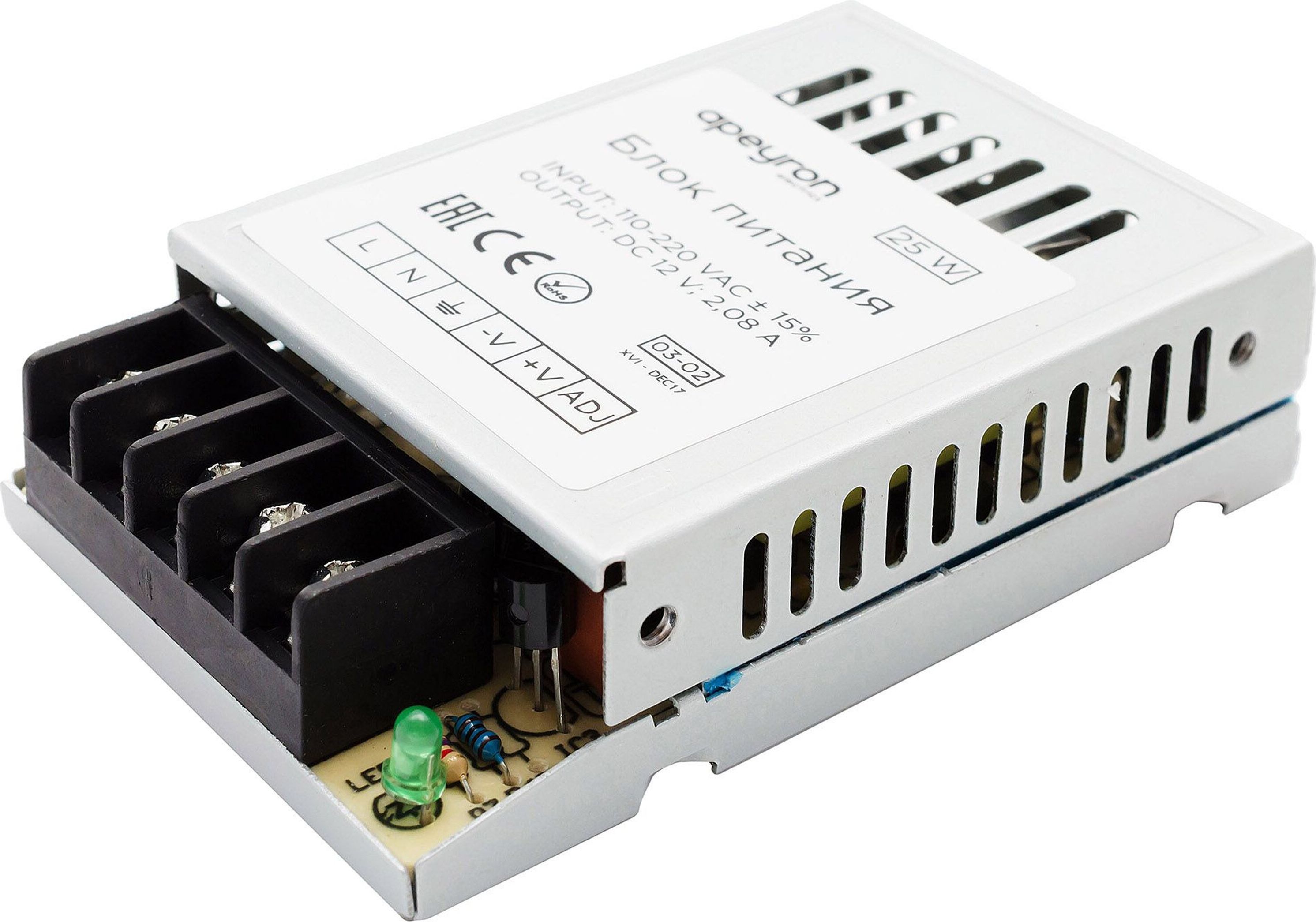 Изображение товара Блок питания для светодиодной ленты Apeyron Electrics 12 В 25 Вт 2 А IP20