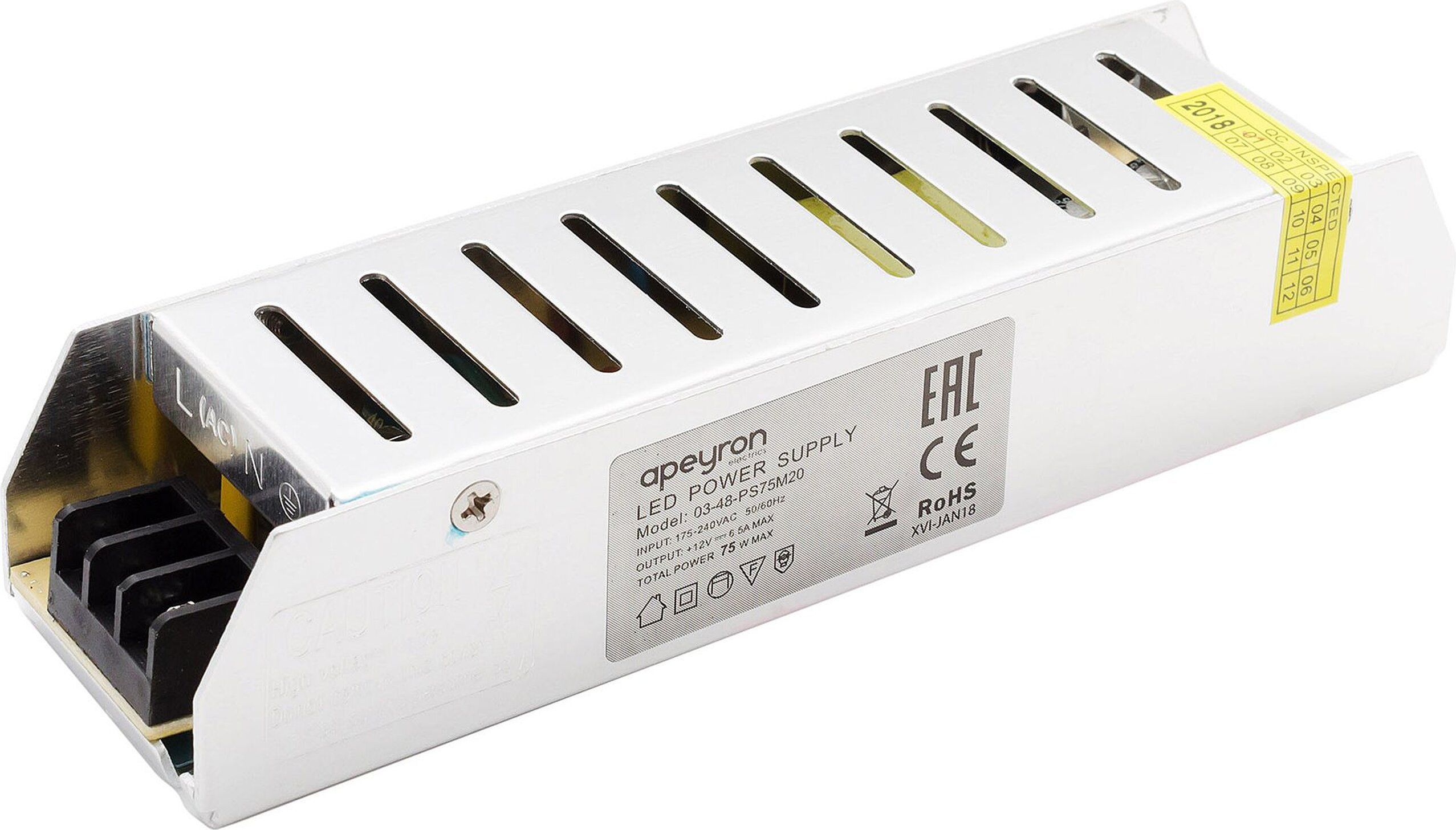 Изображение товара Блок питания 12 В 75 Вт для светодиодных лент Apeyron Electrics