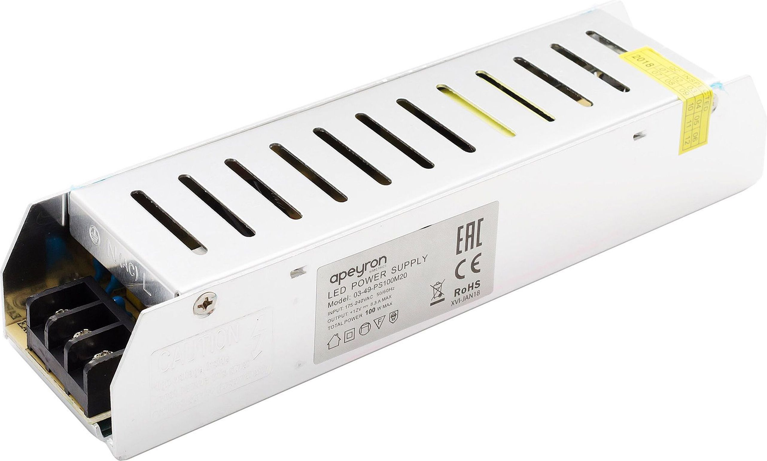 Изображение товара Блок питания для светодиодной ленты 100 Вт 12 В Apeyron Electrics 03-49