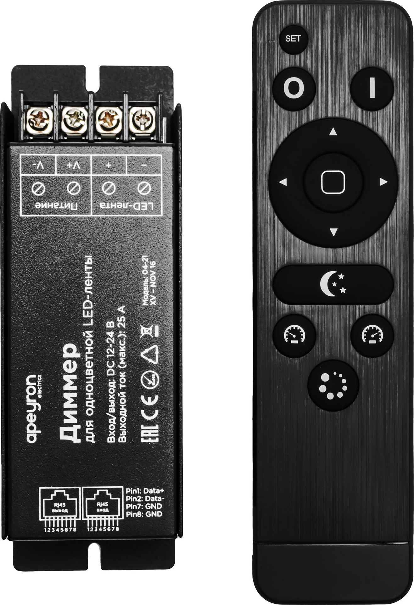 Изображение товара Диммер для светодиодной ленты Apeyron Electrics 04-21 300-600 Вт 12-24 В 25 А