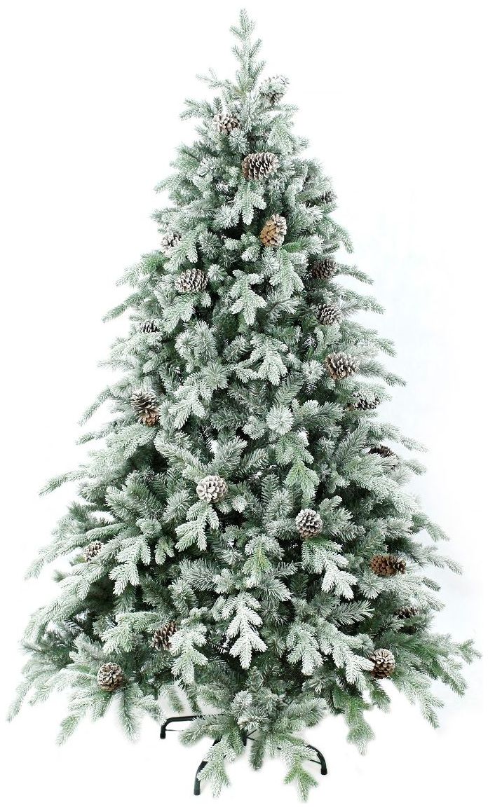 Изображение товара Искусственная ель новогодняя Beatrees Crystal Queen заснеженная с шишками 210 см