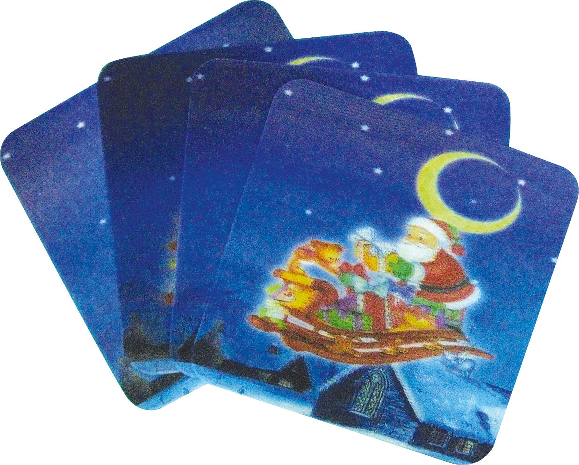 Изображение товара Подставка новогодняя под стакан 3D 4 шт - праздничный аксессуар для стола