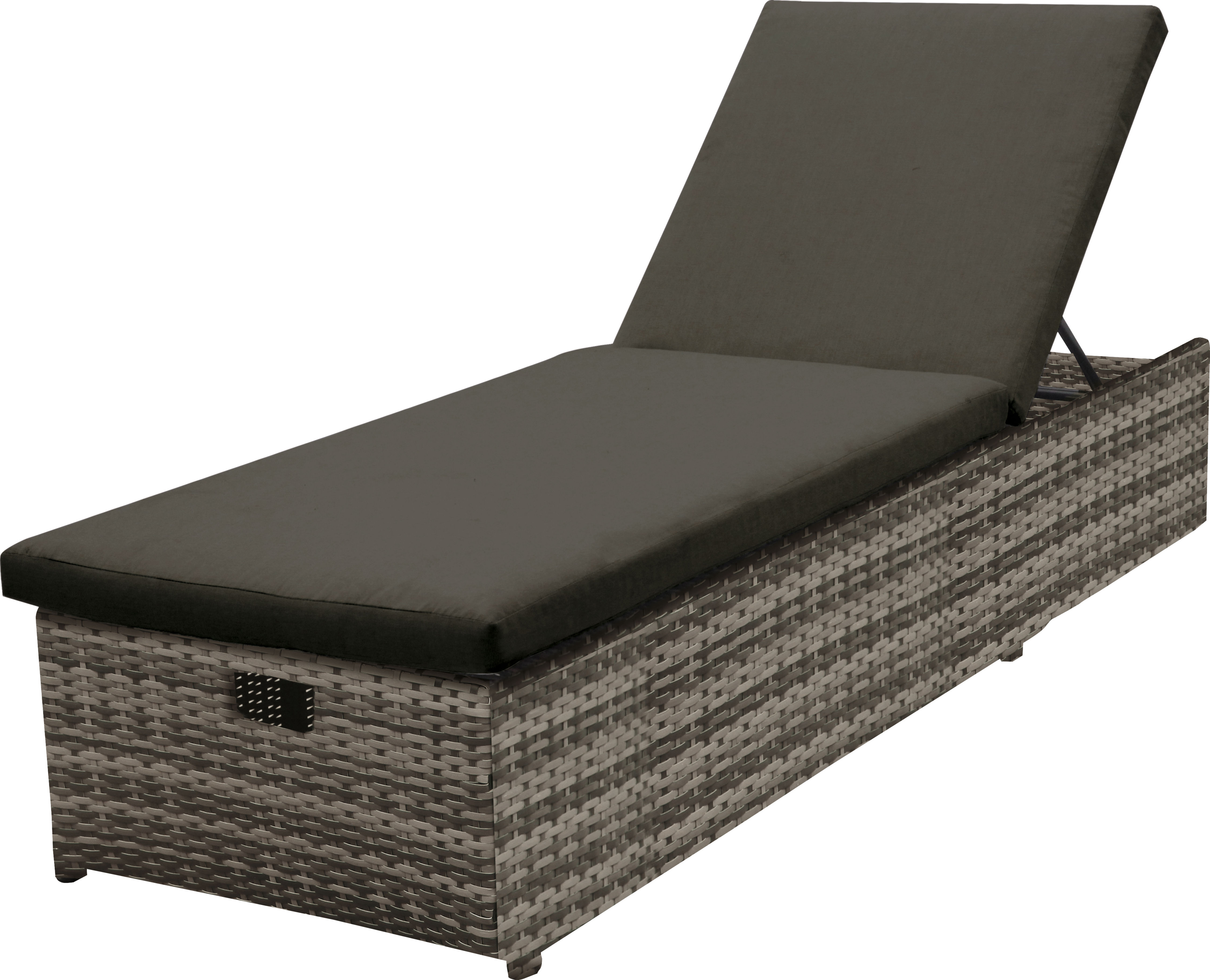 Изображение товара Садовый шезлонг Vermont из искусственного ротанга 198х65х41 см коричневый