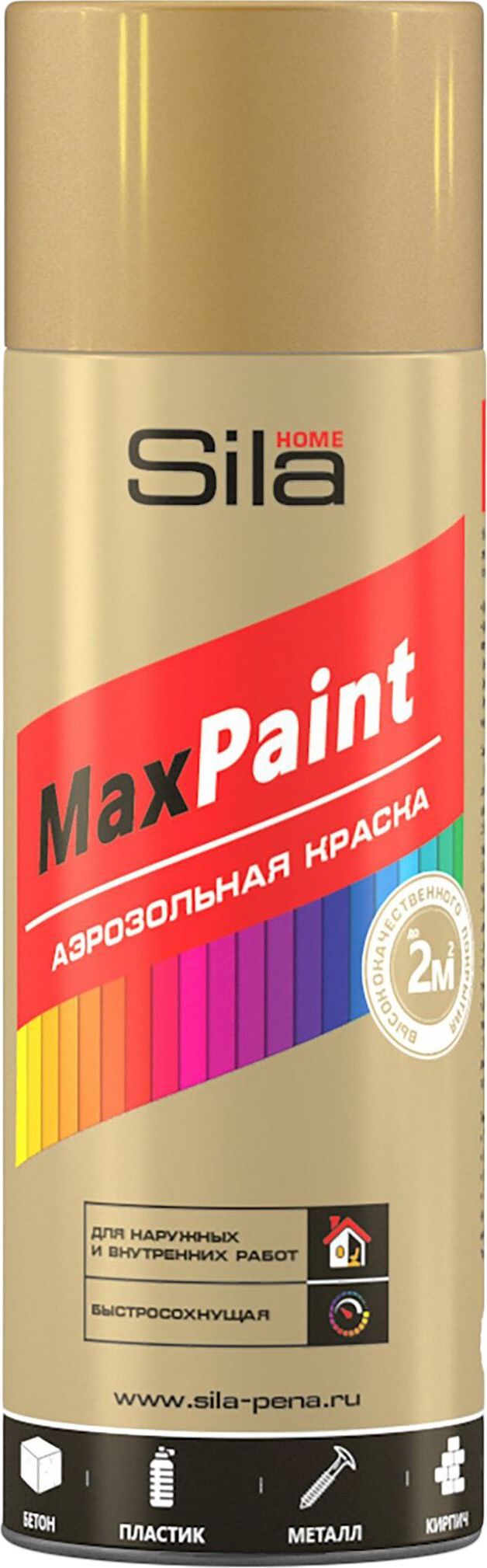 Изображение товара Эмаль аэрозольная SILA Home Paint золотой металлик 520 мл