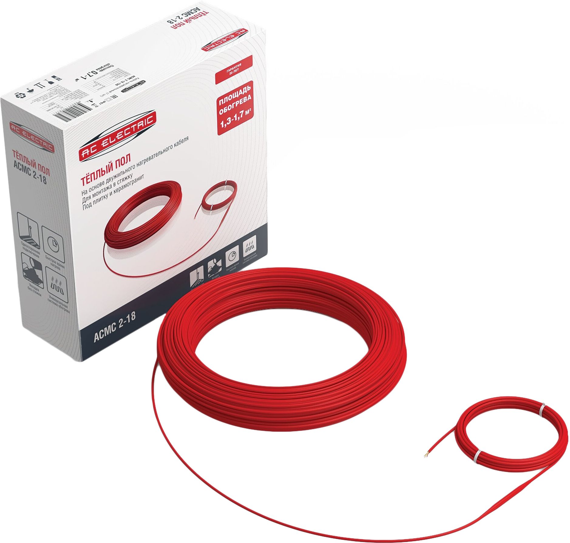 Изображение товара Греющий кабель AC Electric MASTERCABL ACMC 2-18-400 23 м