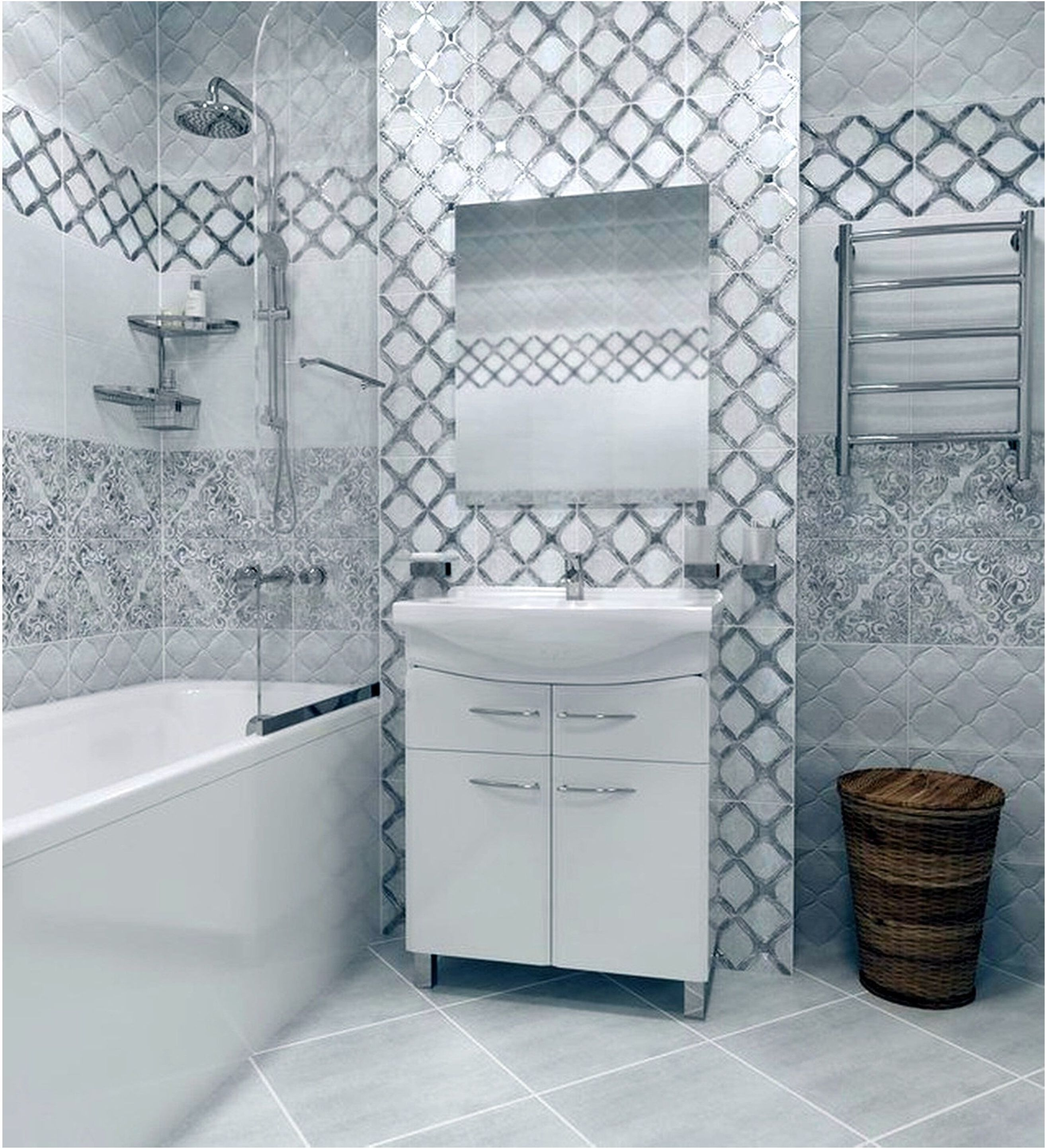 Изображение товара Декор Gracia Ceramica Персиан Сер Сетка 25X40 см 1 шт. 