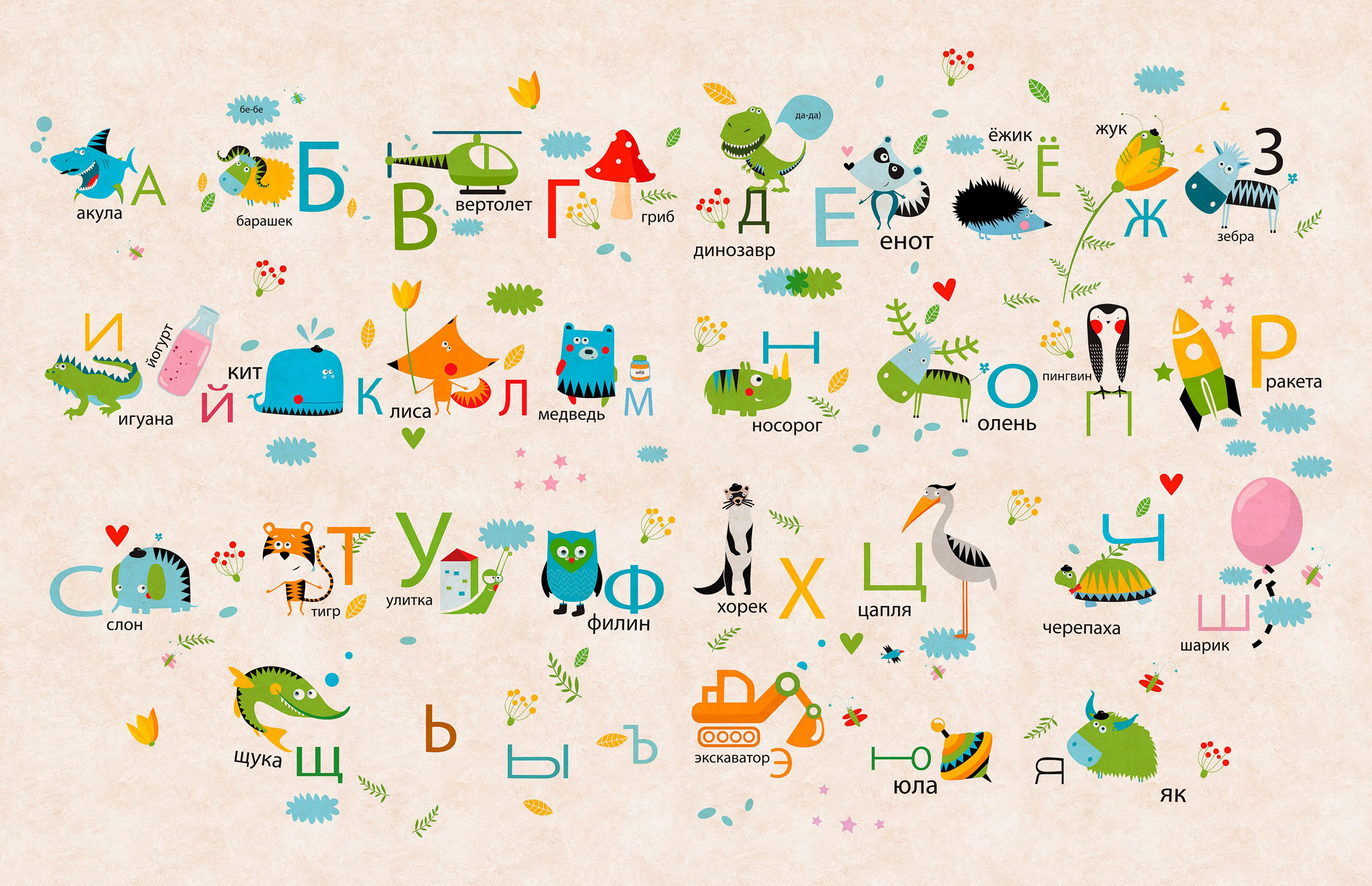 Изображение товара Флизелиновые обои ATELIERO фотообои Алфавит 21-8159 2х1,3 м