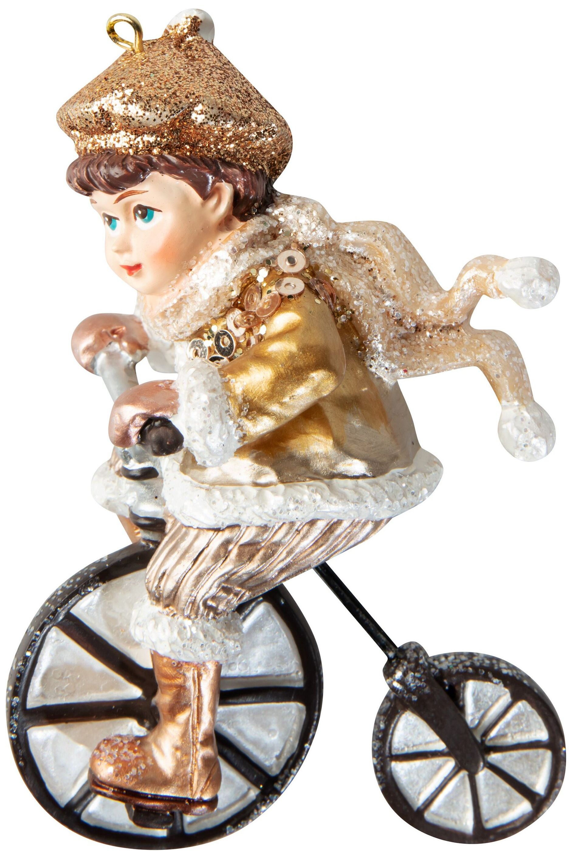 Изображение товара Ёлочная игрушка Мальчик на велосипеде многоцветная 9 см праздничное украшение