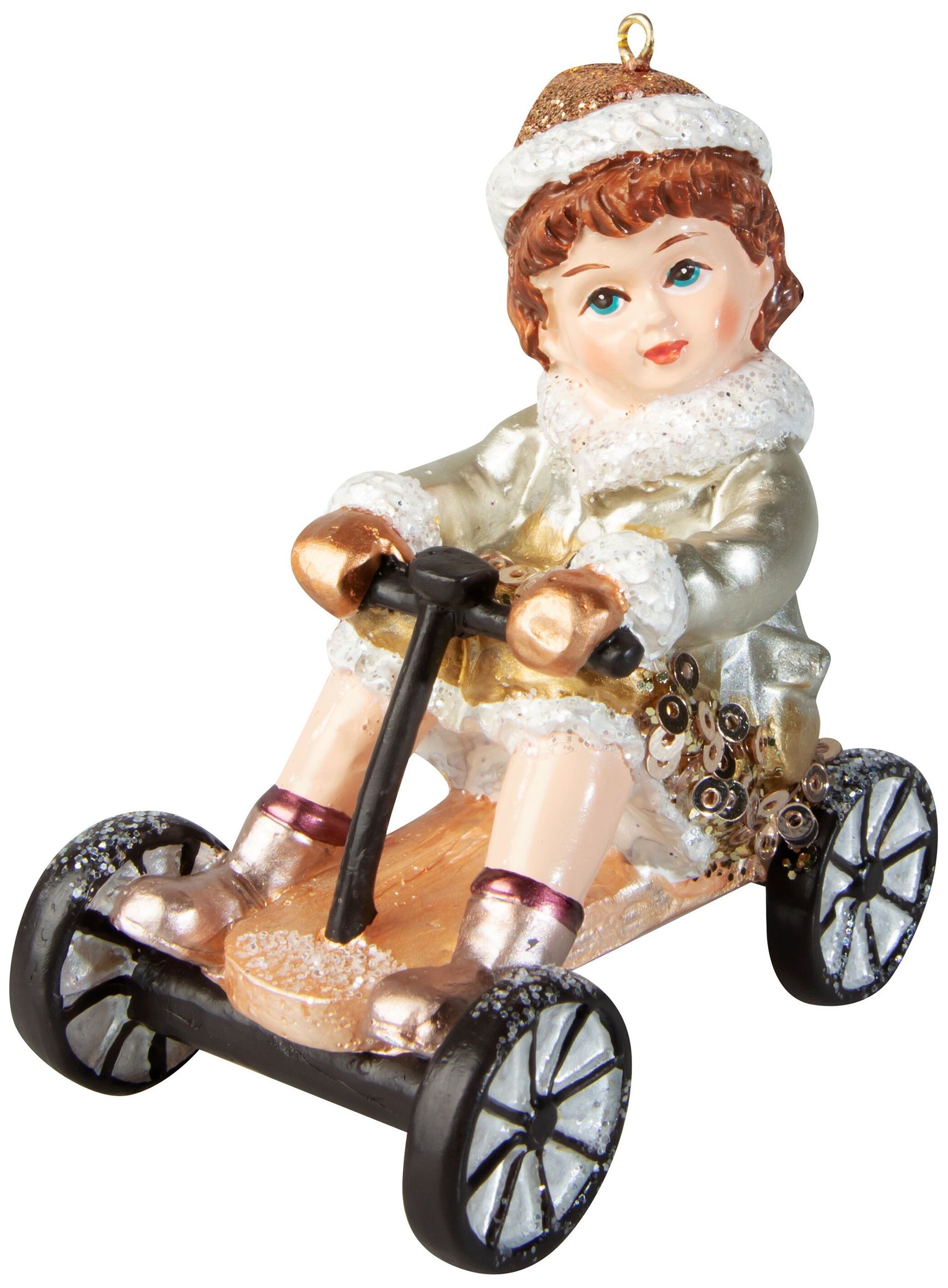 Изображение товара Ёлочная игрушка Девочка на велосипеде многоцветная 8x7 см