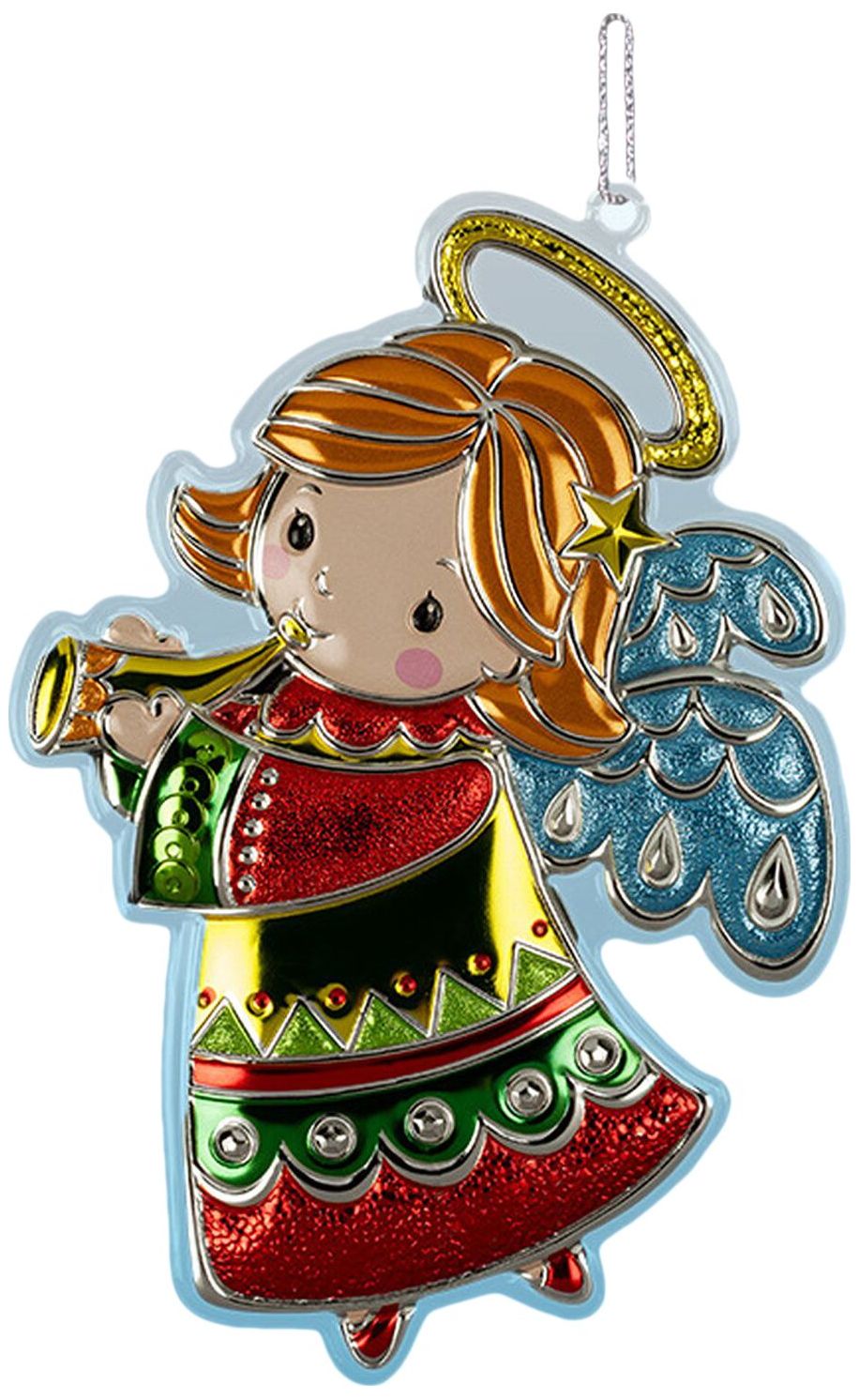 Изображение товара Ёлочная игрушка Ангелок многоцветная 23x13 см праздничное новогоднее украшение