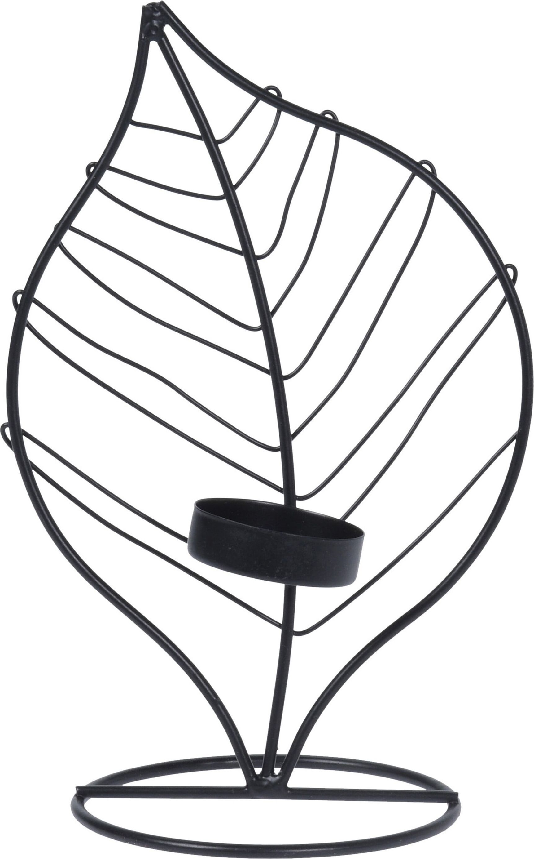 Изображение товара Подсвечник металлический черный 13х20 см для уютного интерьера