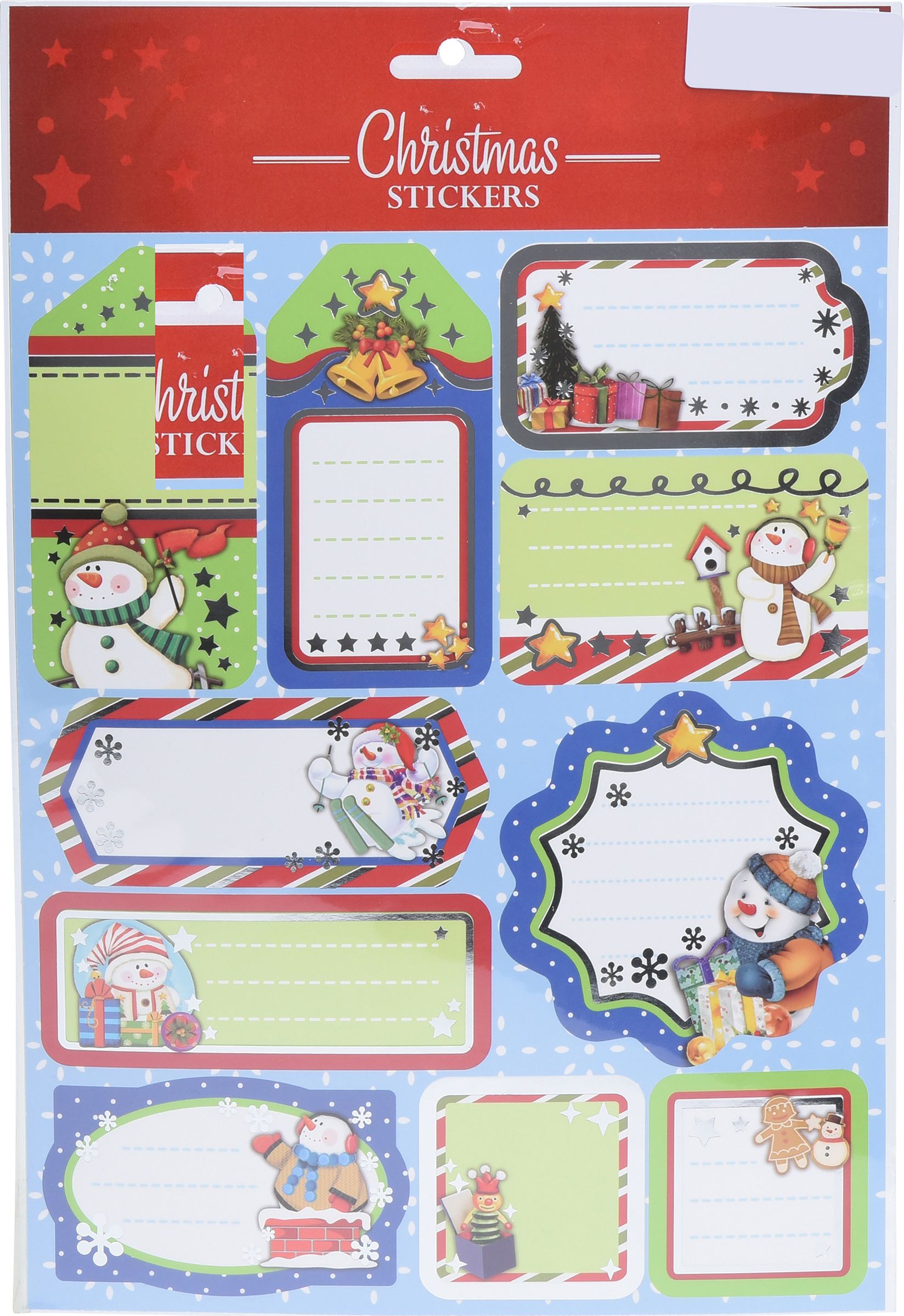 Изображение товара Стикер для открыток 30х20 см новогодний декоративный пластиковый яркий набор