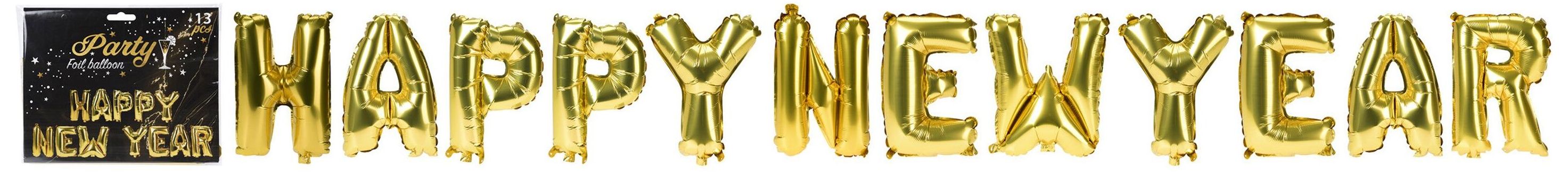 Изображение товара Набор воздушных шаров Happy New Year золотые 40 см 12 шт для праздника