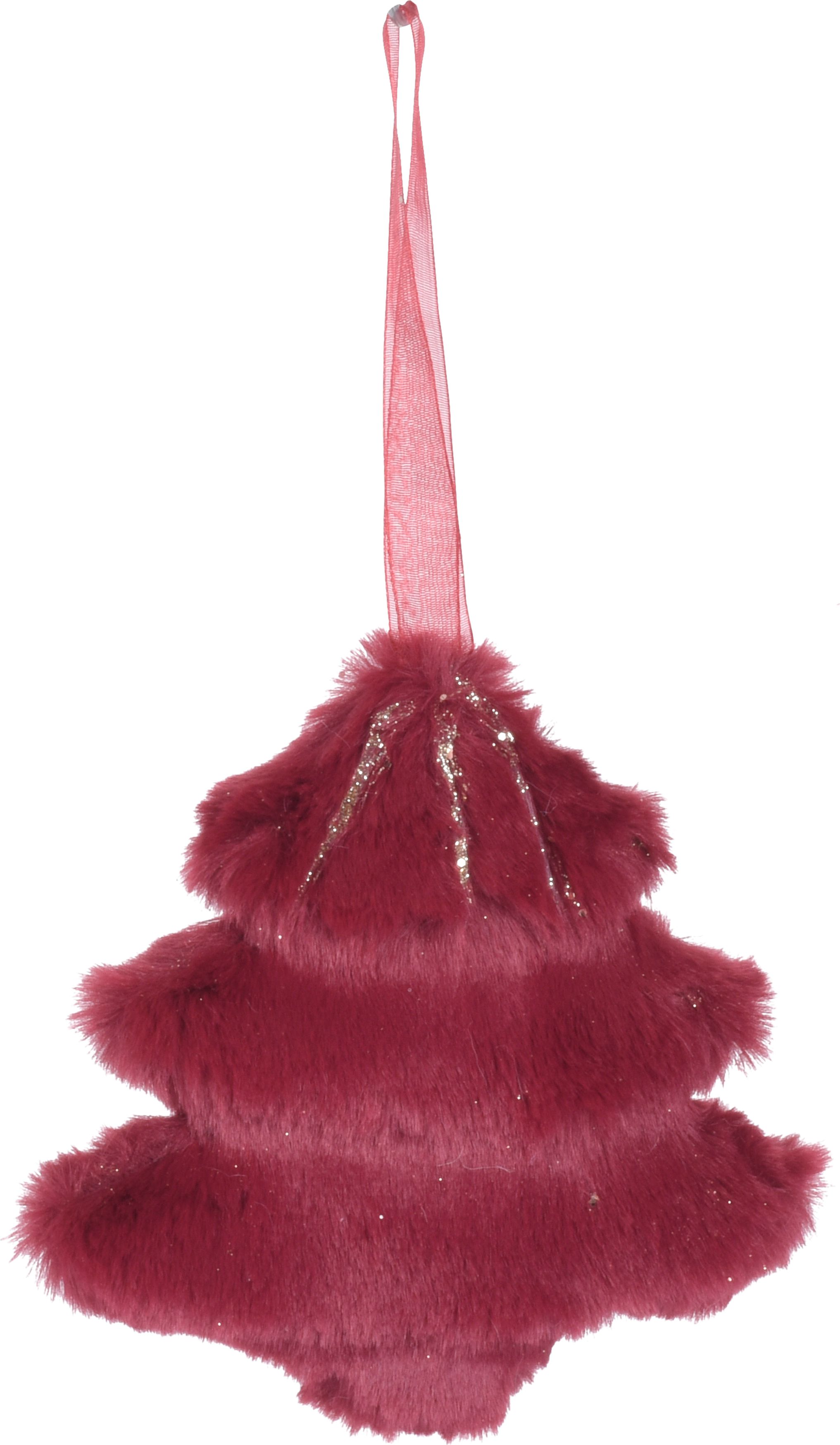 Изображение товара Ёлочная игрушка Елка светло-красная 12x11 см - декоративное украшение