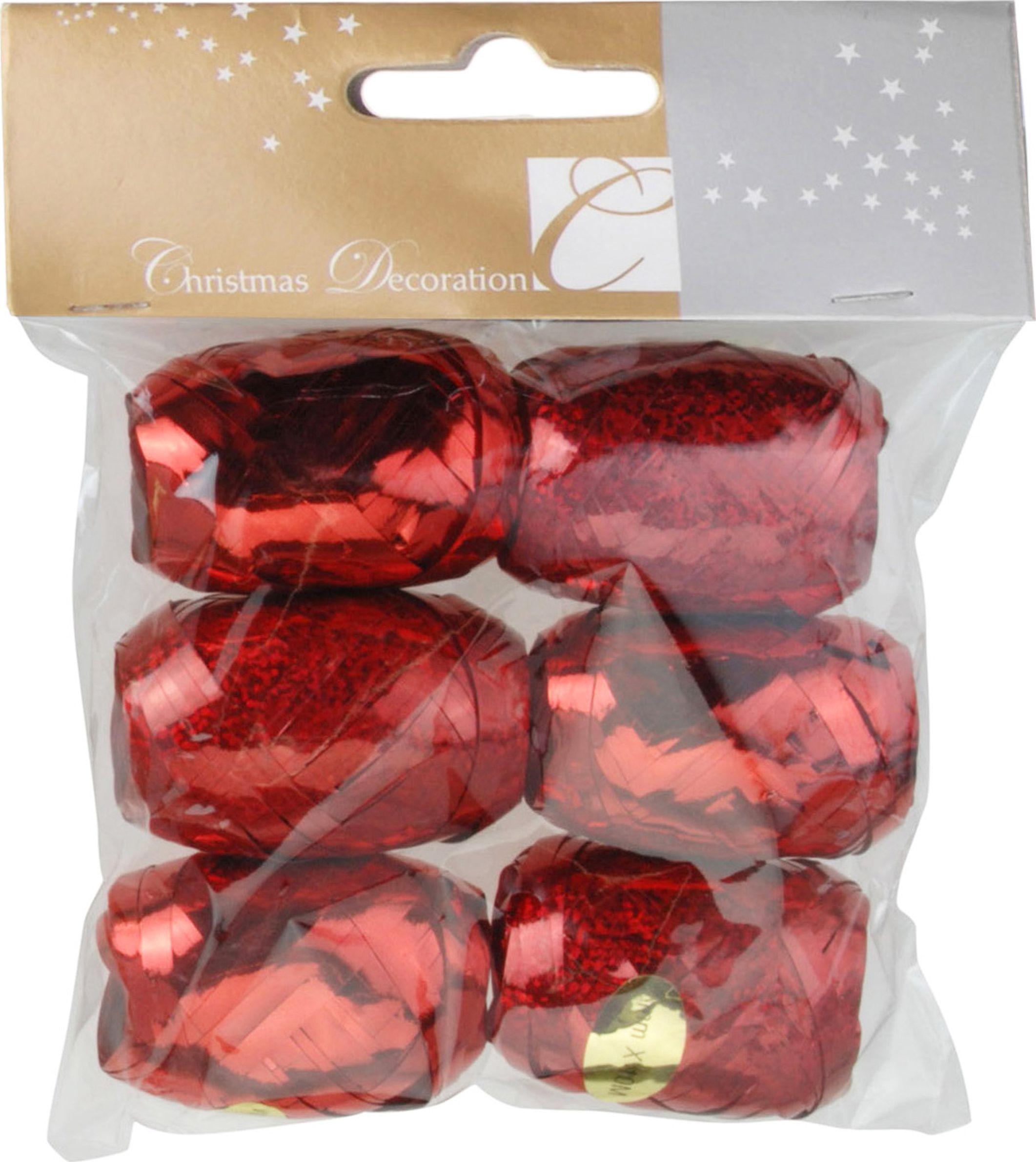 Изображение товара Декоративная лента красная 5 мм x 10 м 6 шт для упаковки и декора