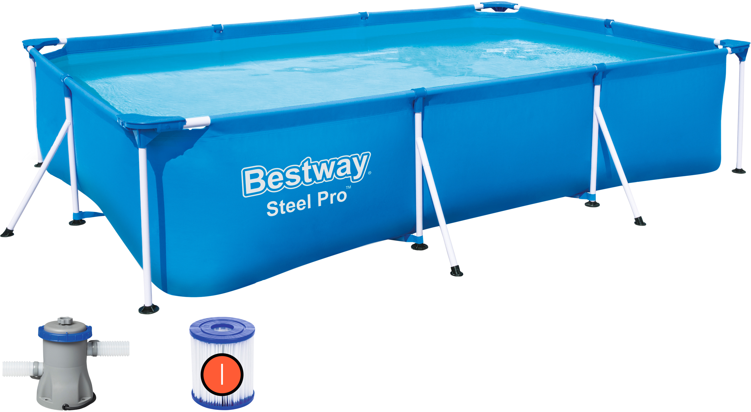 Изображение товара Каркасный прямоугольный бассейн Bestway 300х201х66 см для дачи и сада