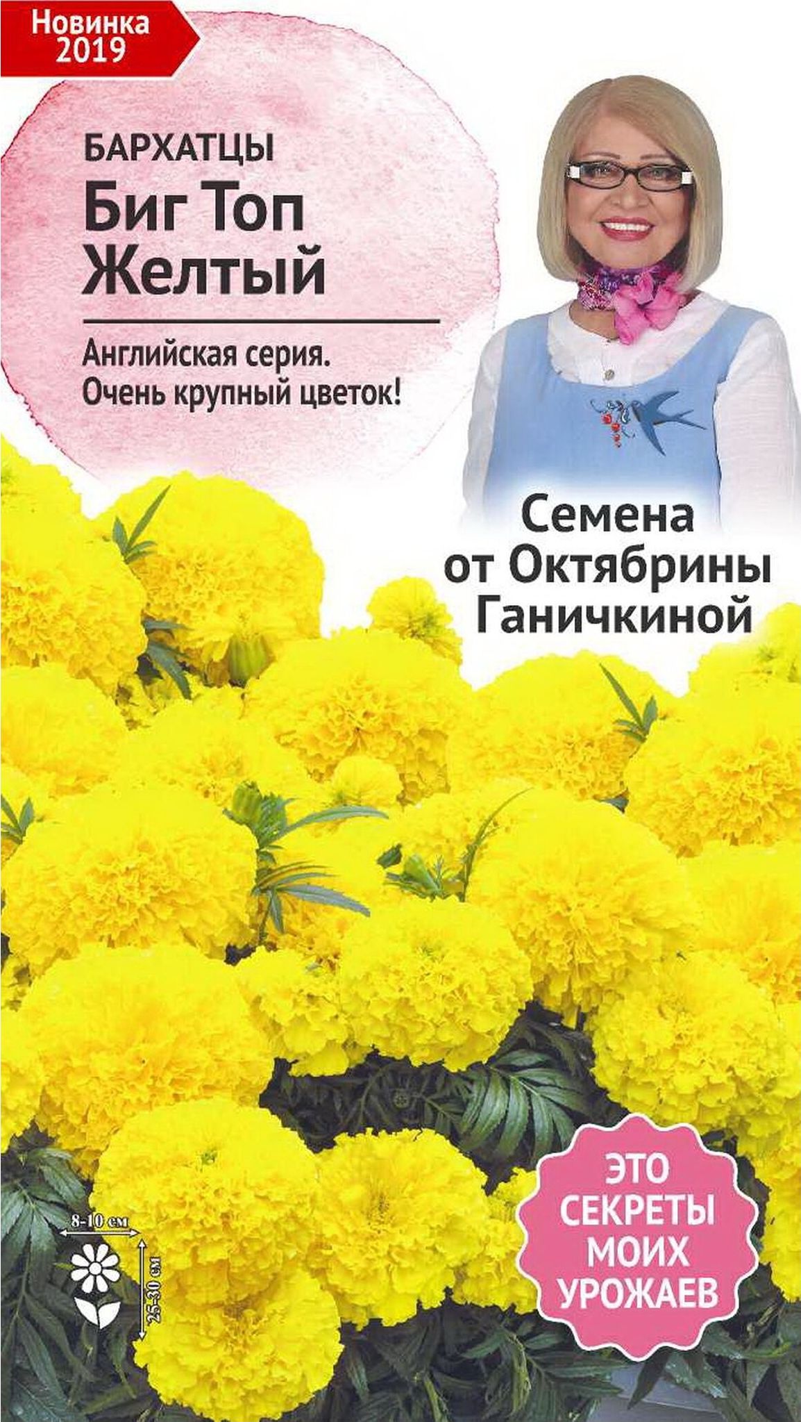 Изображение товара Семена бархатцев Биг топ Октябрина Ганичкина 10 шт яркие однолетние цветы