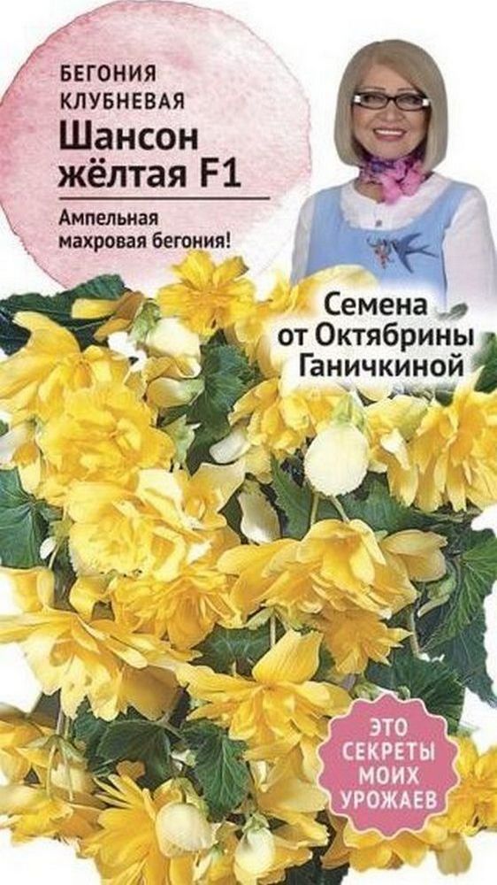 Изображение товара Семена Бегонии клубневой Октябрина Ганичкина Шансон желтая F1 6 шт