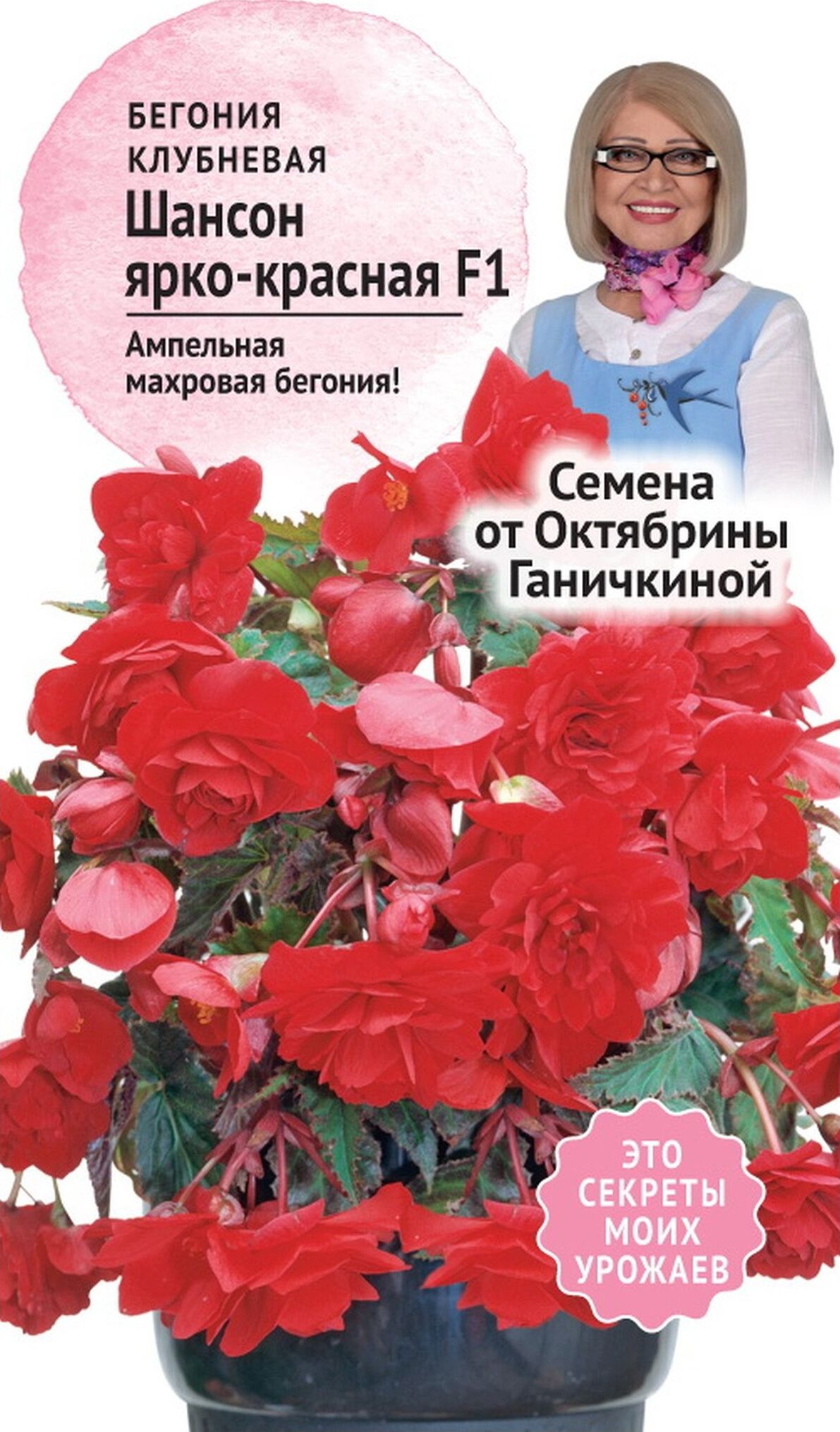 Изображение товара Семена Бегонии клубневой Октябрина Ганичкина Шансон красная F1 6 шт