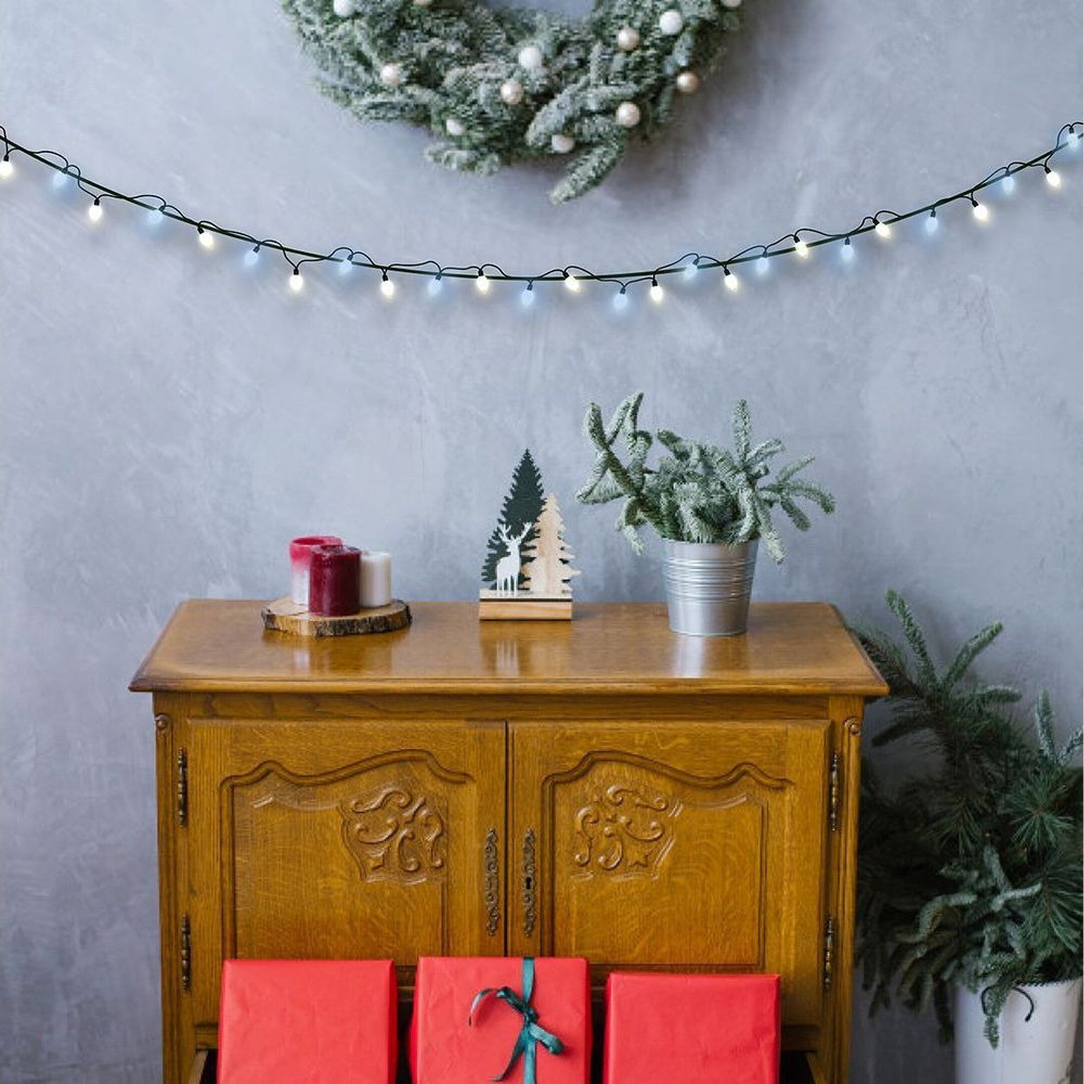 Изображение товара Гирлянда внутренняя нить SYSTEM IN 200 LED белый 20 м