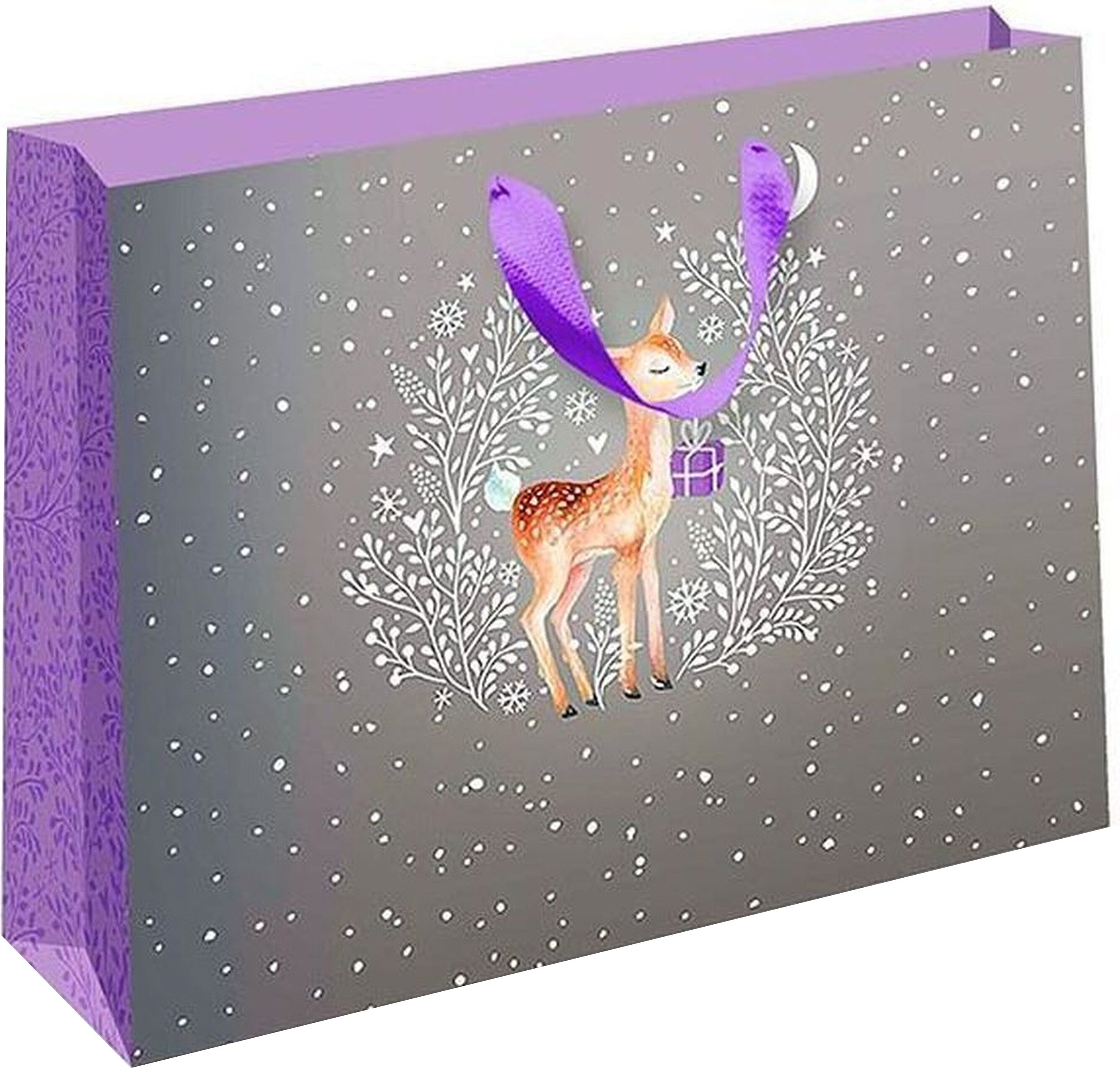 Изображение товара Подарочный пакет Арт и Дизайн С Новым годом 32х12х26 см из плотной ламинированной бумаги