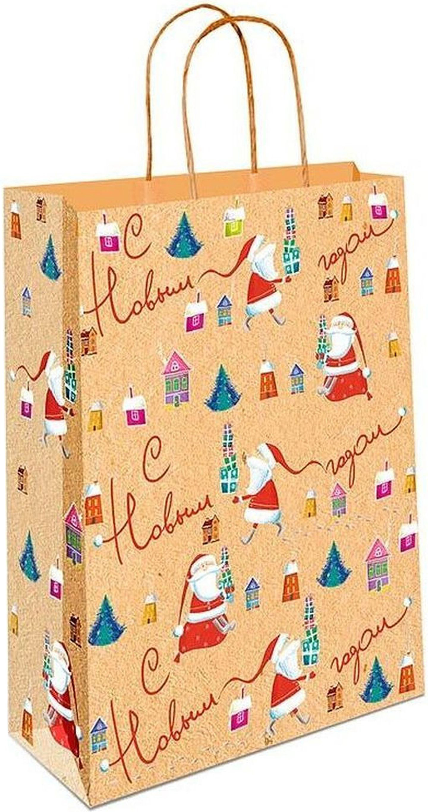 Изображение товара Подарочный пакет Арт и Дизайн С Новым годом 18х10х22,3 см яркий праздничный дизайн